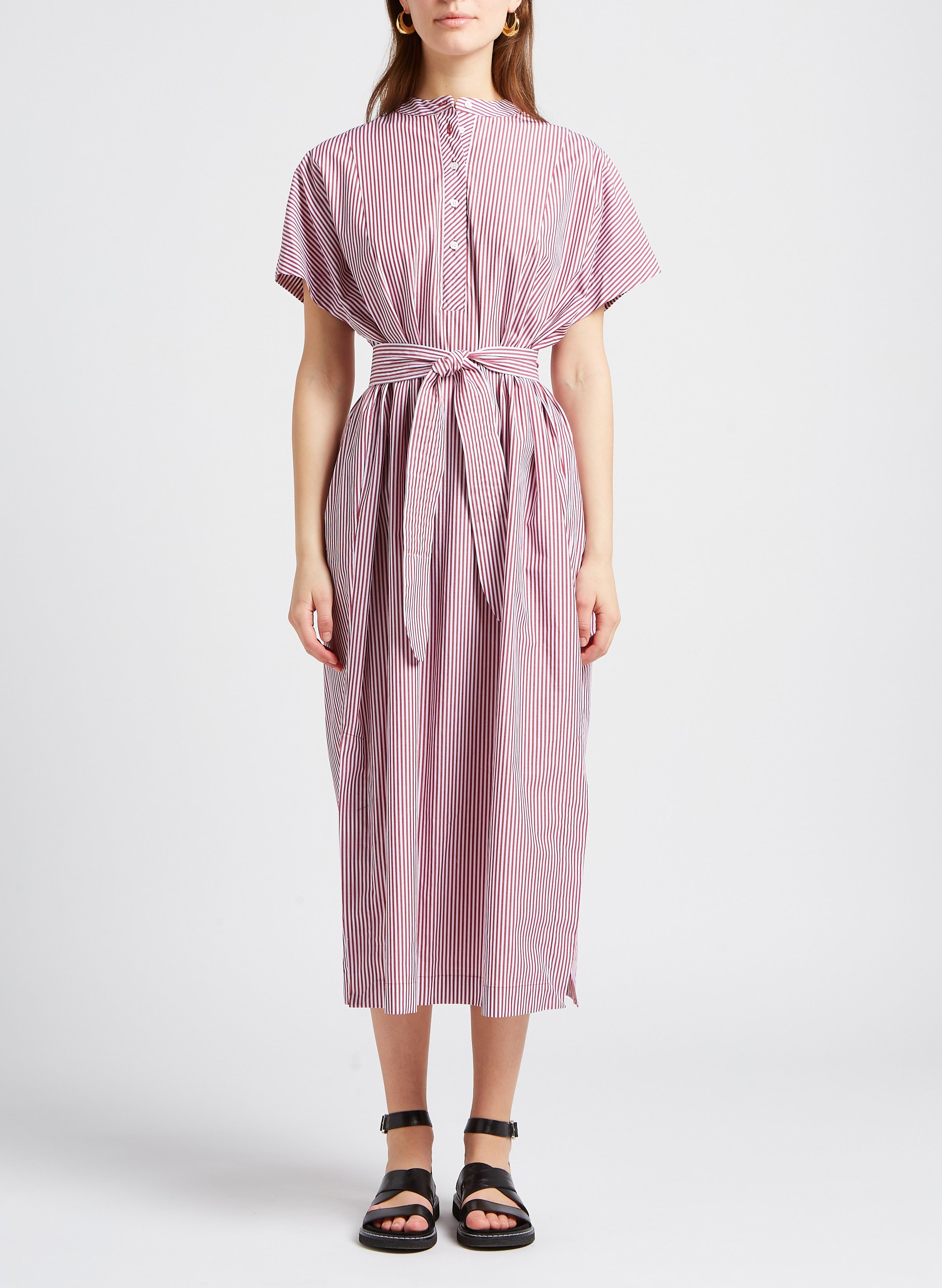 Robe longue à rayures col rond en coton COLLECTORS CLUB Rayé