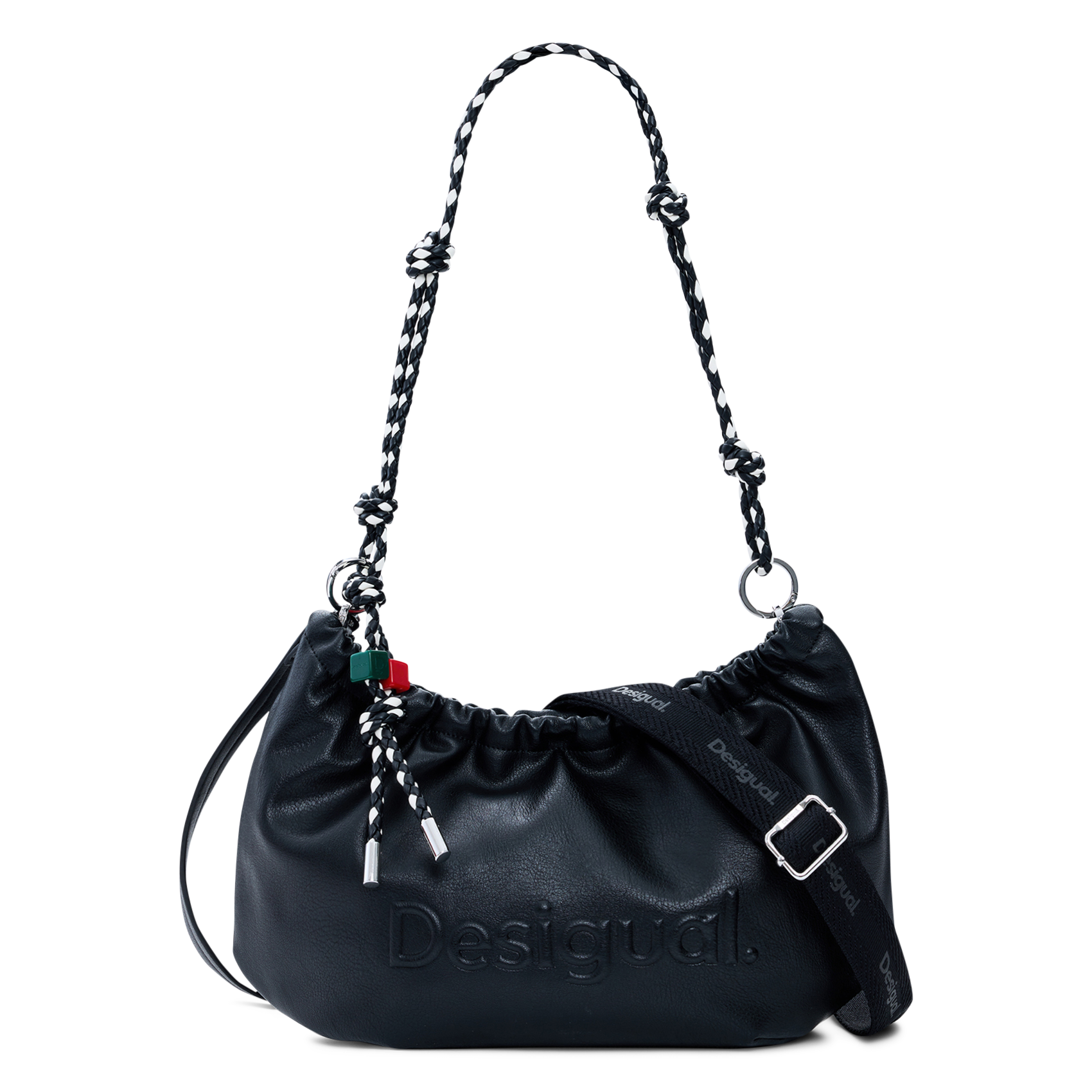 Bolso al hombro de piel de imitación DESIGUAL Negro