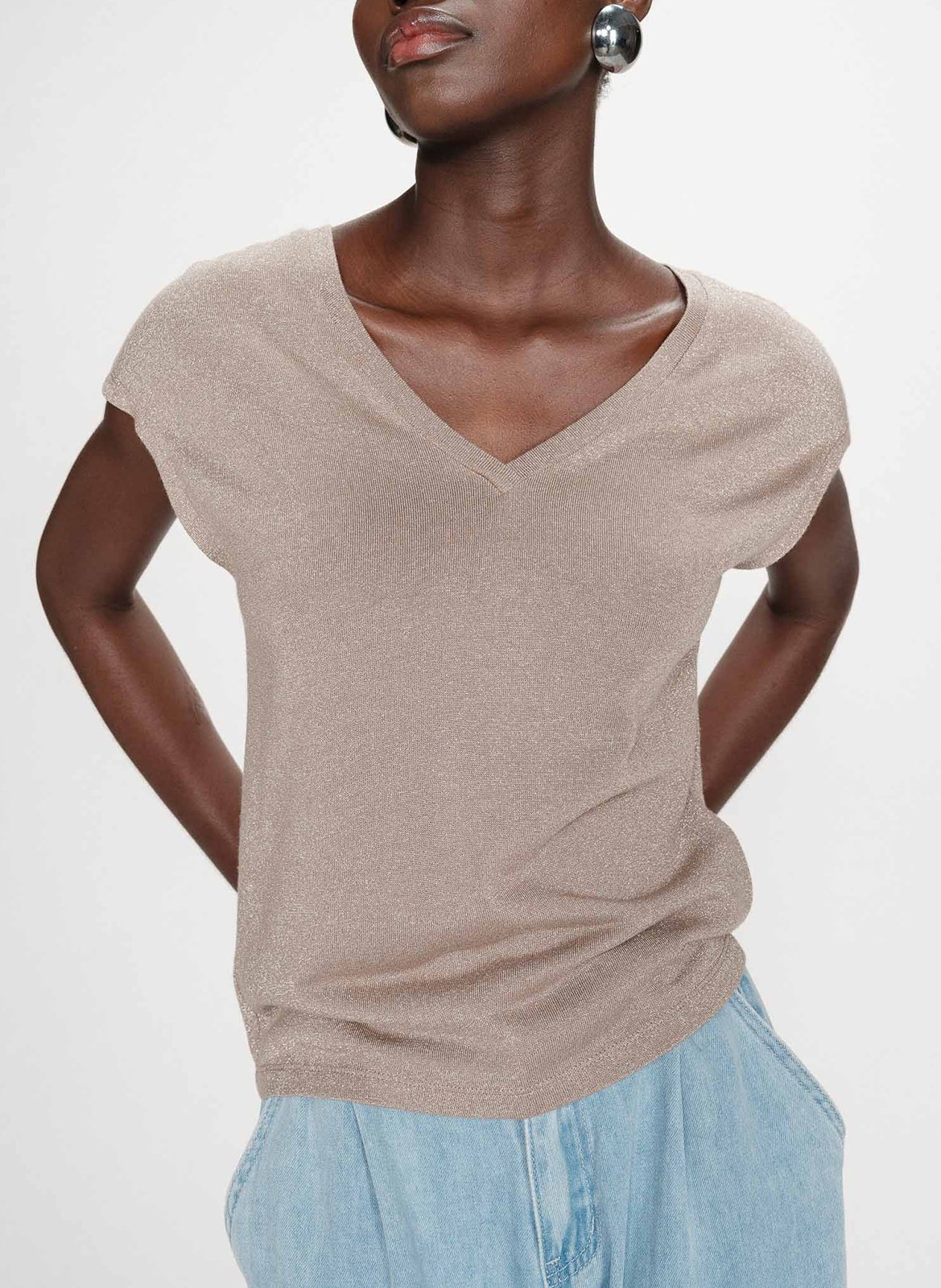 Crepe V-neck top GRACE ET MILA