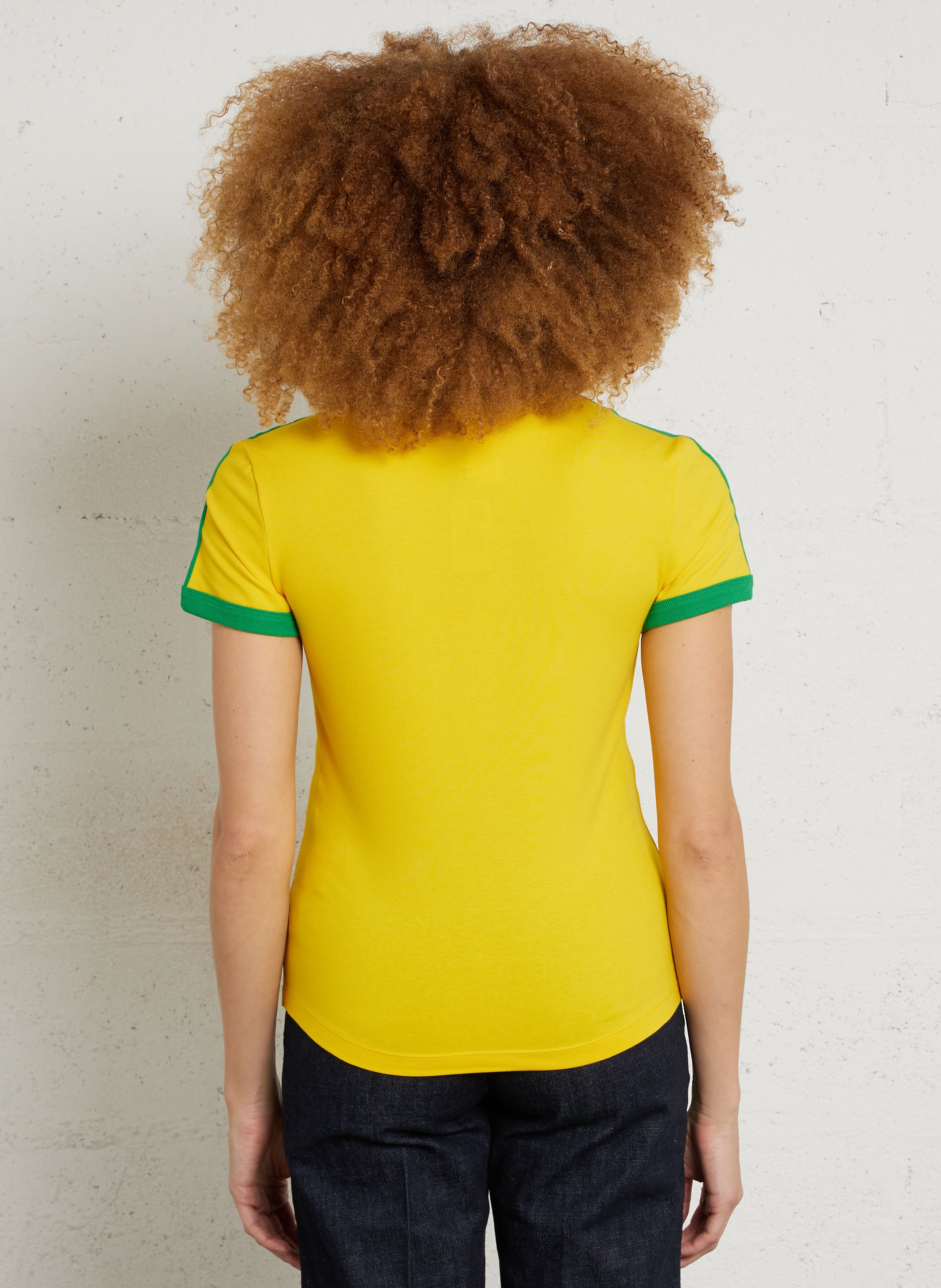 Tee-shirt slim-fit col rond en coton stretch ADIDAS Jaune