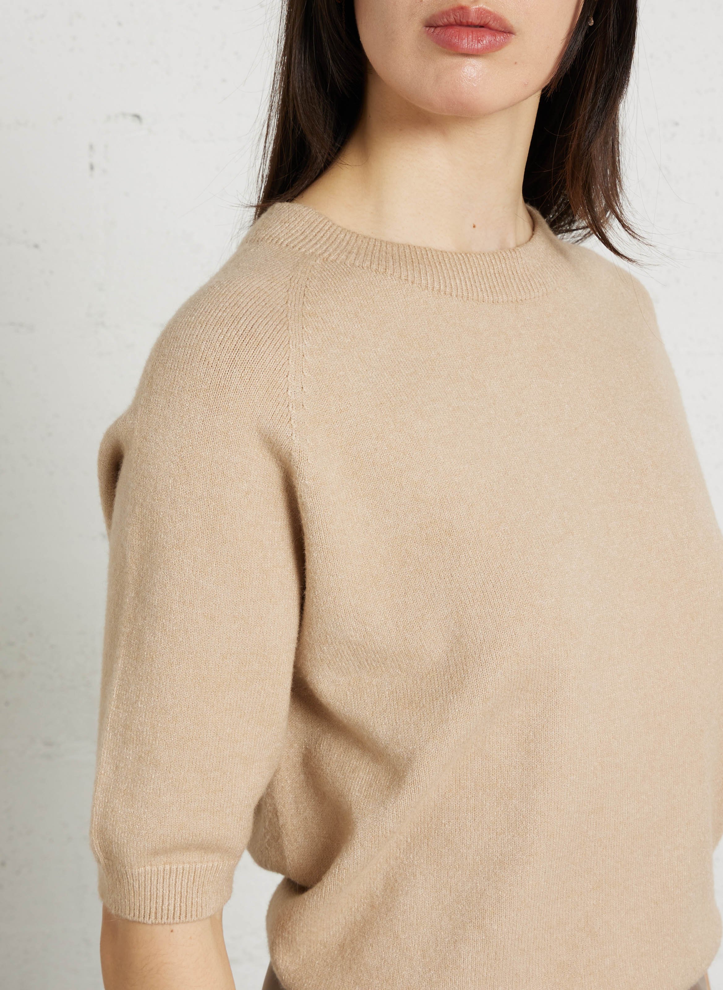 Pull oversize col rond PLEASE Beige