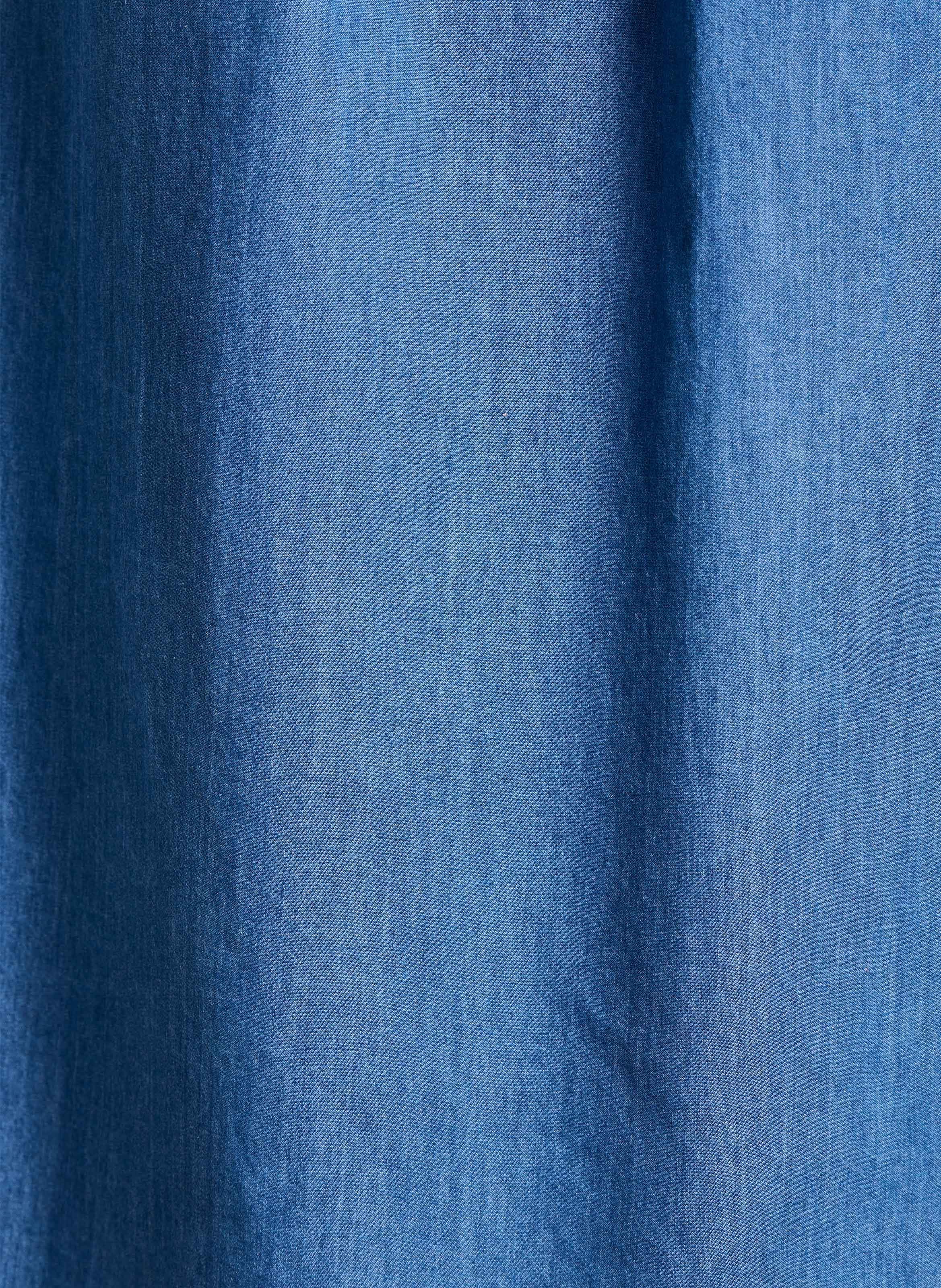 Robe longue col classique en coton LA FEE MARABOUTEE Bleu