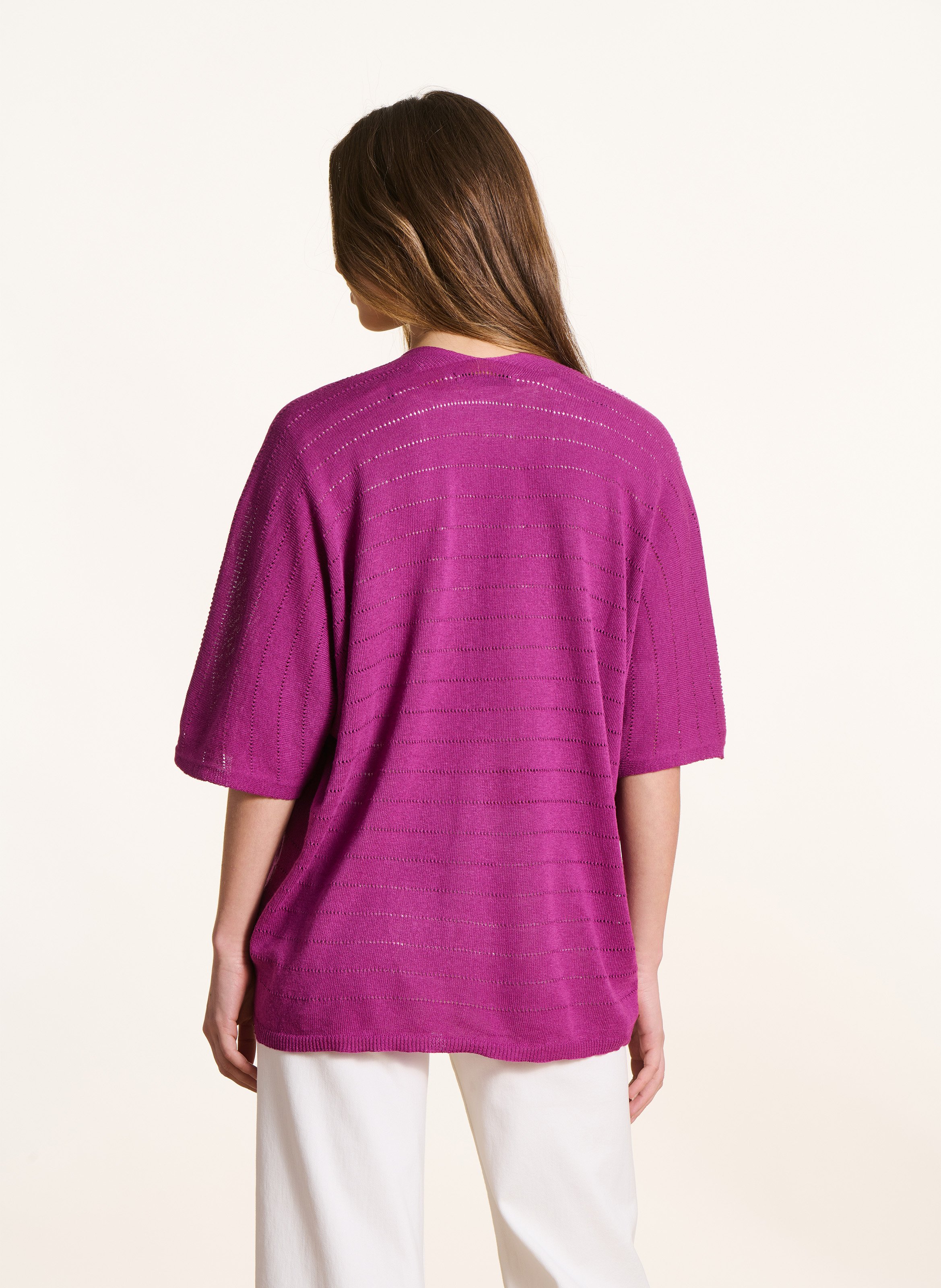 Strickjacke aus Baumwoll-Mix LA FEE MARABOUTEE Violett