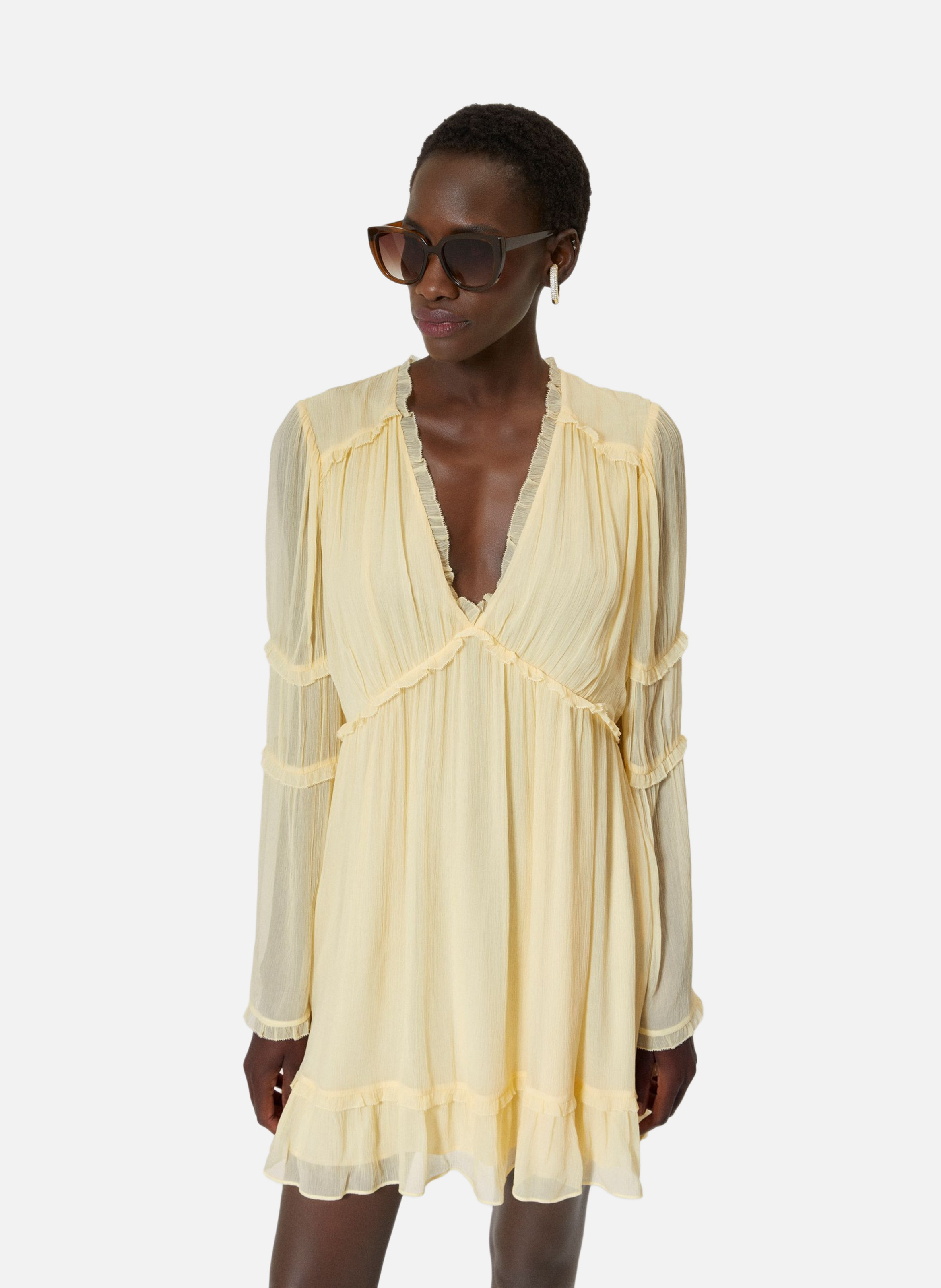 Robe courte volantée THE KOOPLES Jaune