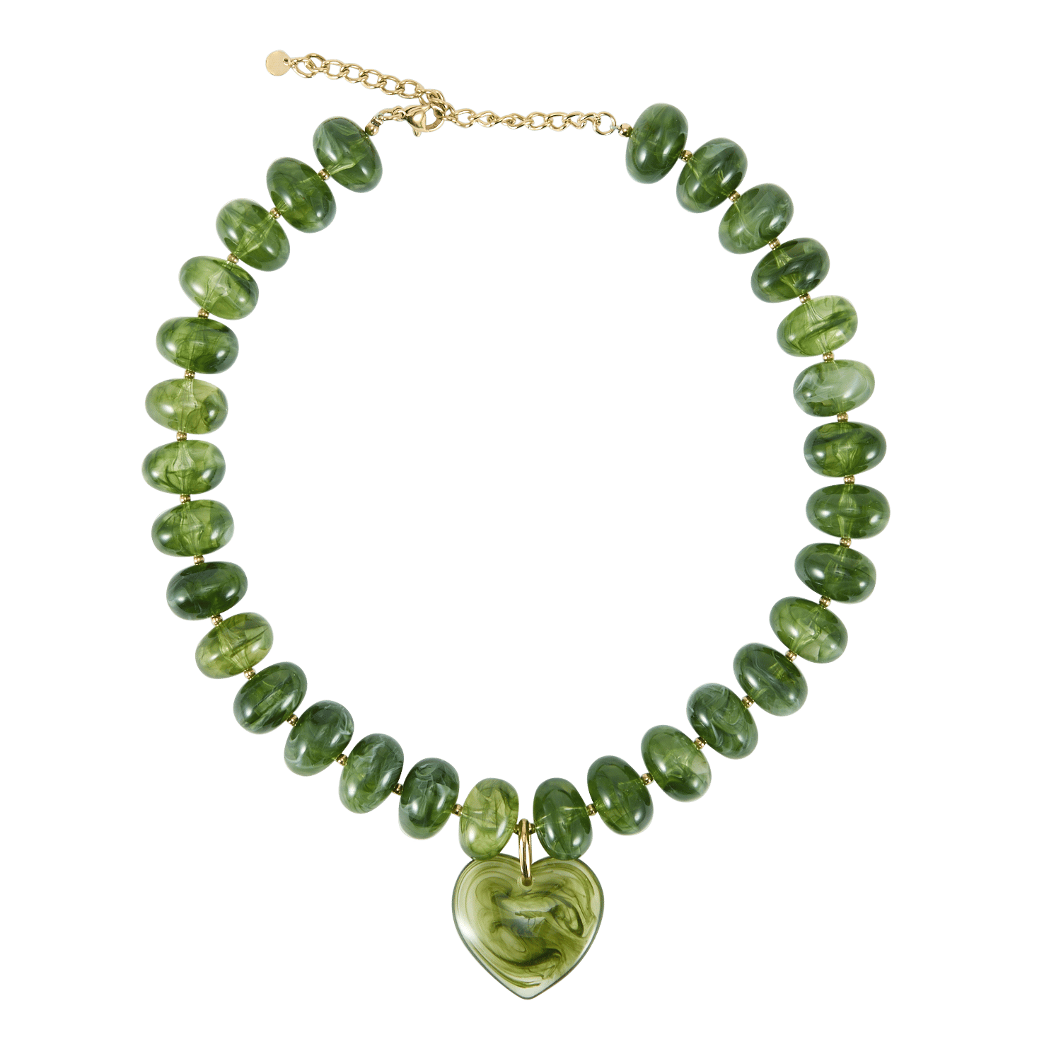 Collier pendentif coeur AU PRINTEMPS PARIS Vert