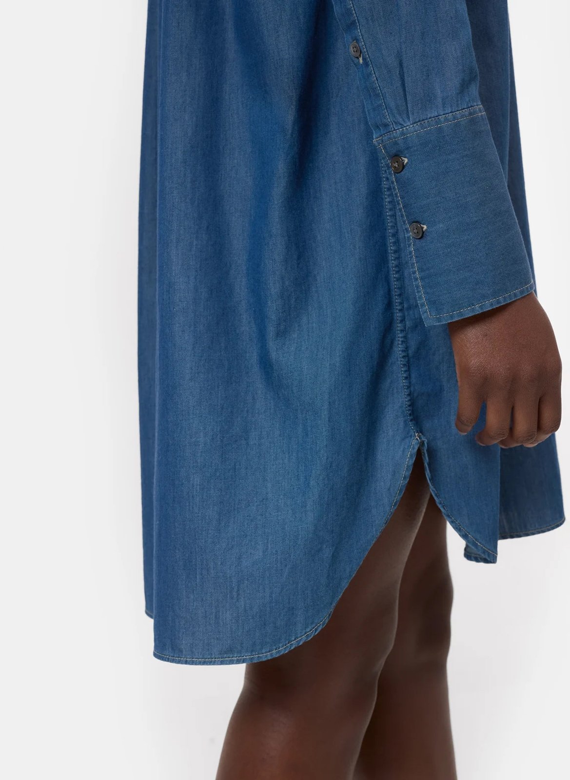 Robe courte col V en coton CLOSED Bleu