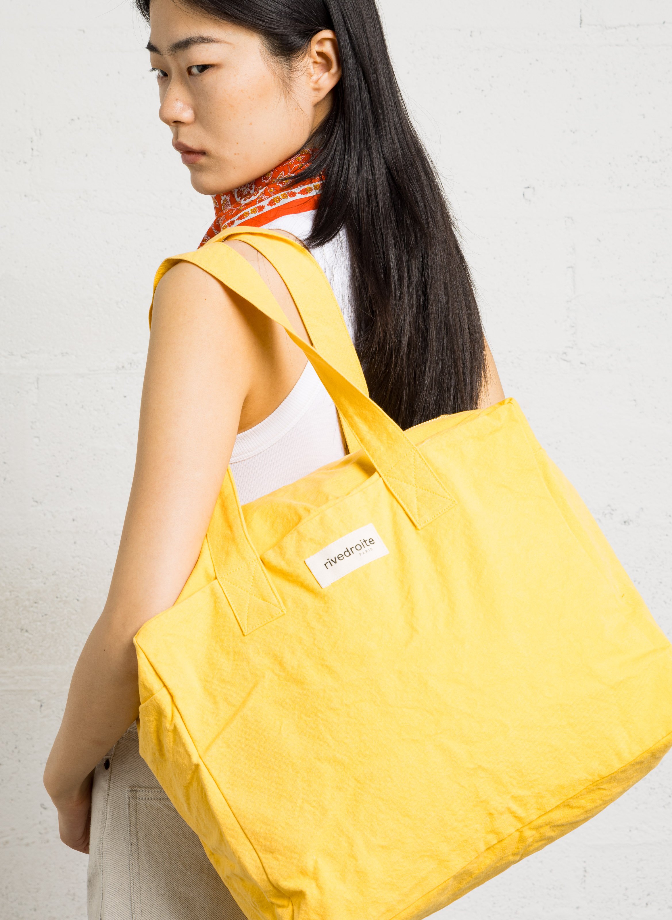 Recycled cotton weekend bag RIVEDROITE PARIS Yellow