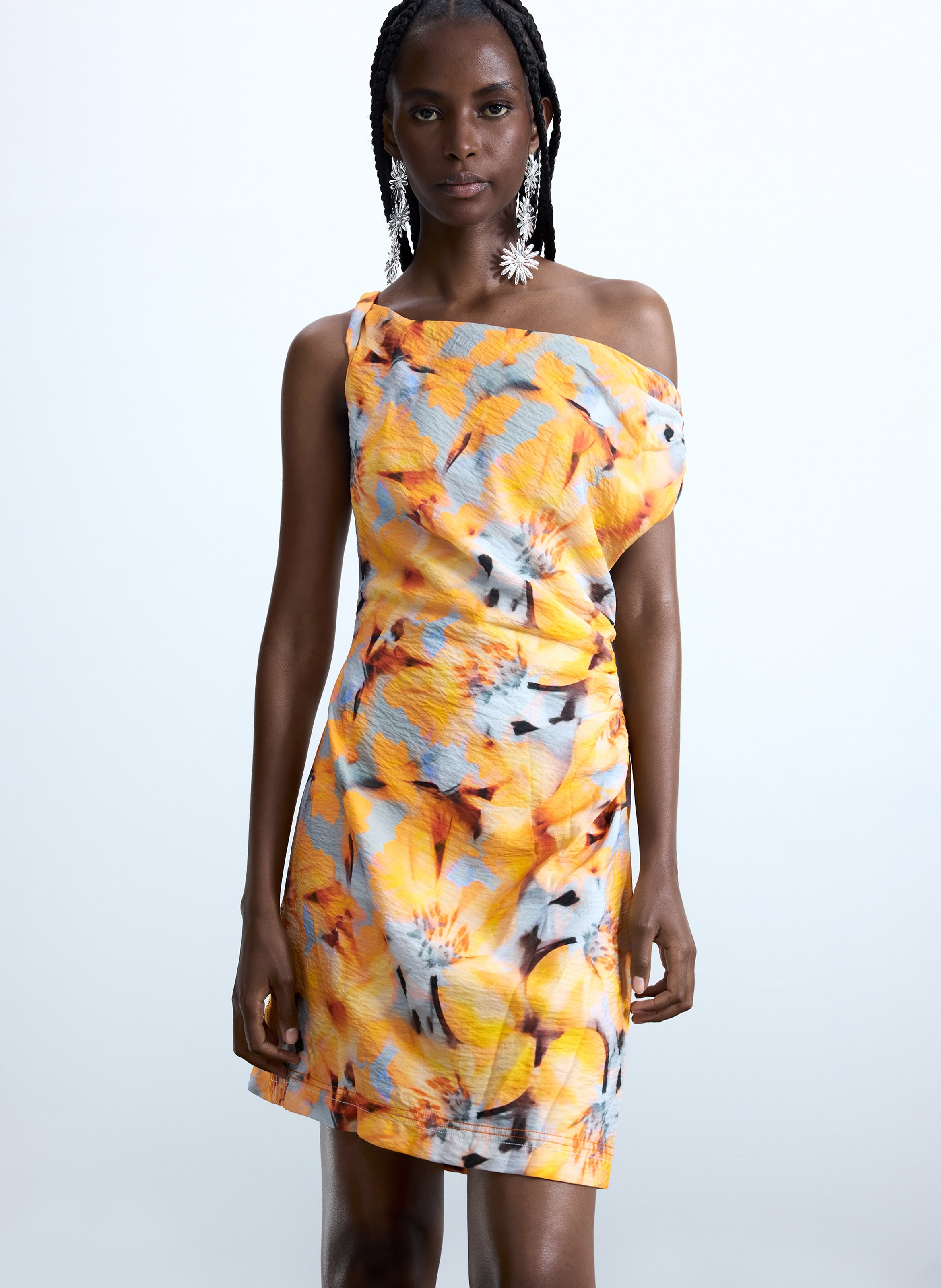 Floral print top DESIGUAL Orange