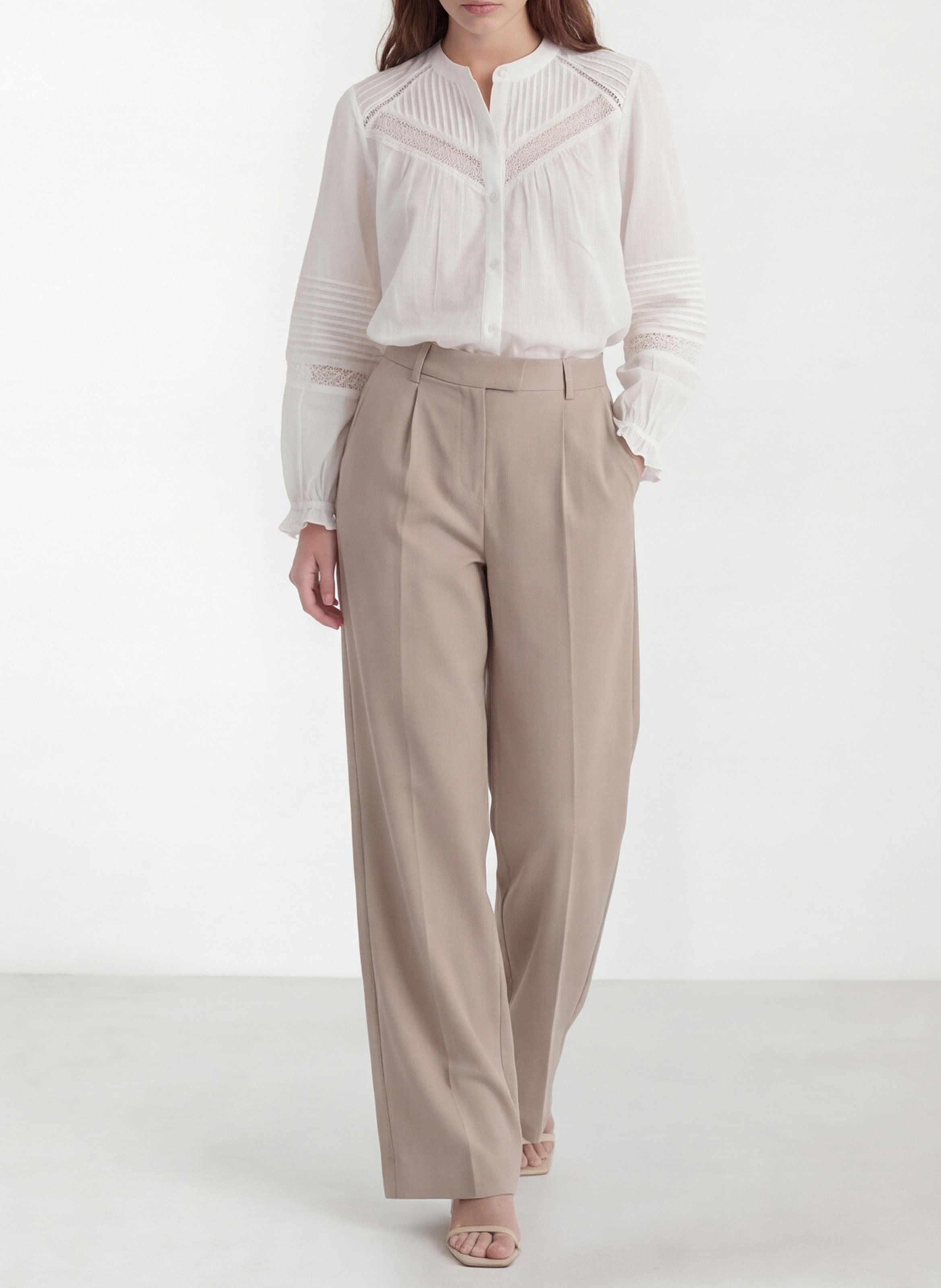 Oversize Rundhalsausschnitt Baumwollhemd KOOKAI Weiss