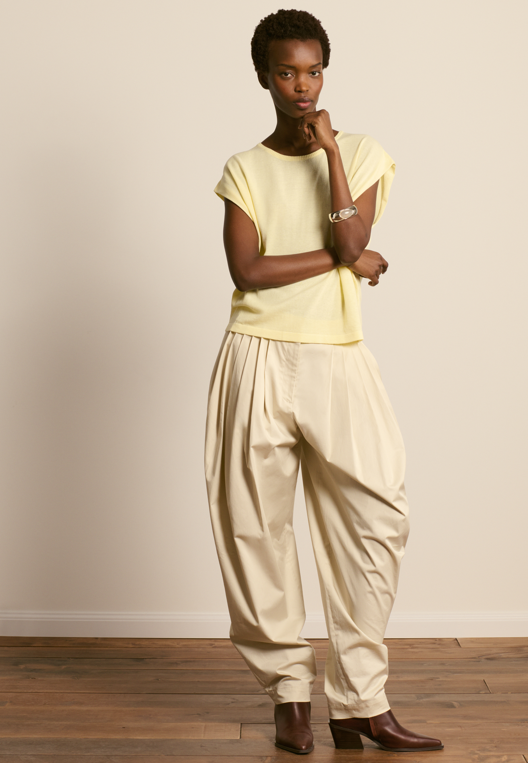 T-shirt en coton biologique MAISON MONTAGUT Jaune