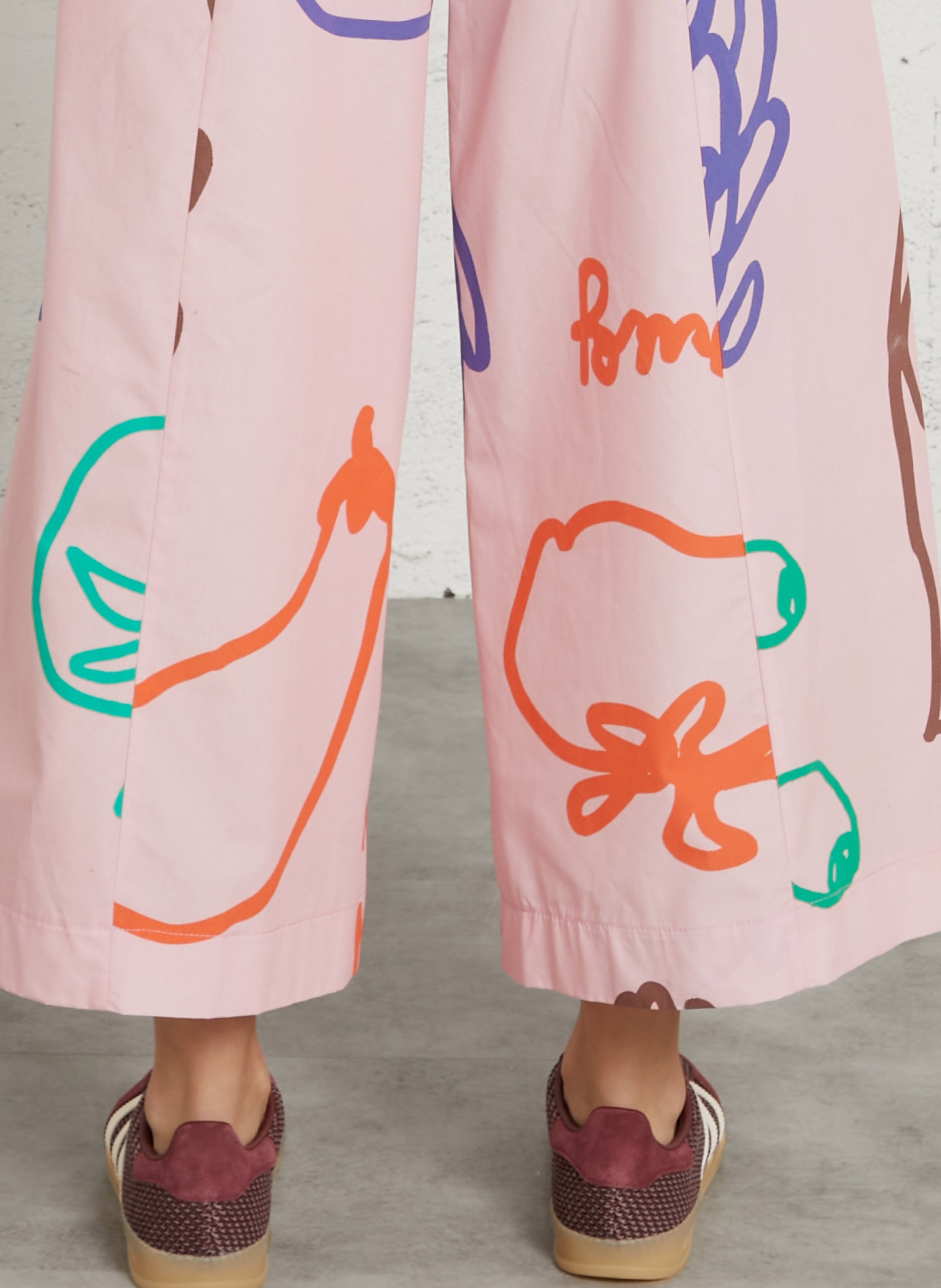 Checked straight-leg pants DR BLOOM Pink