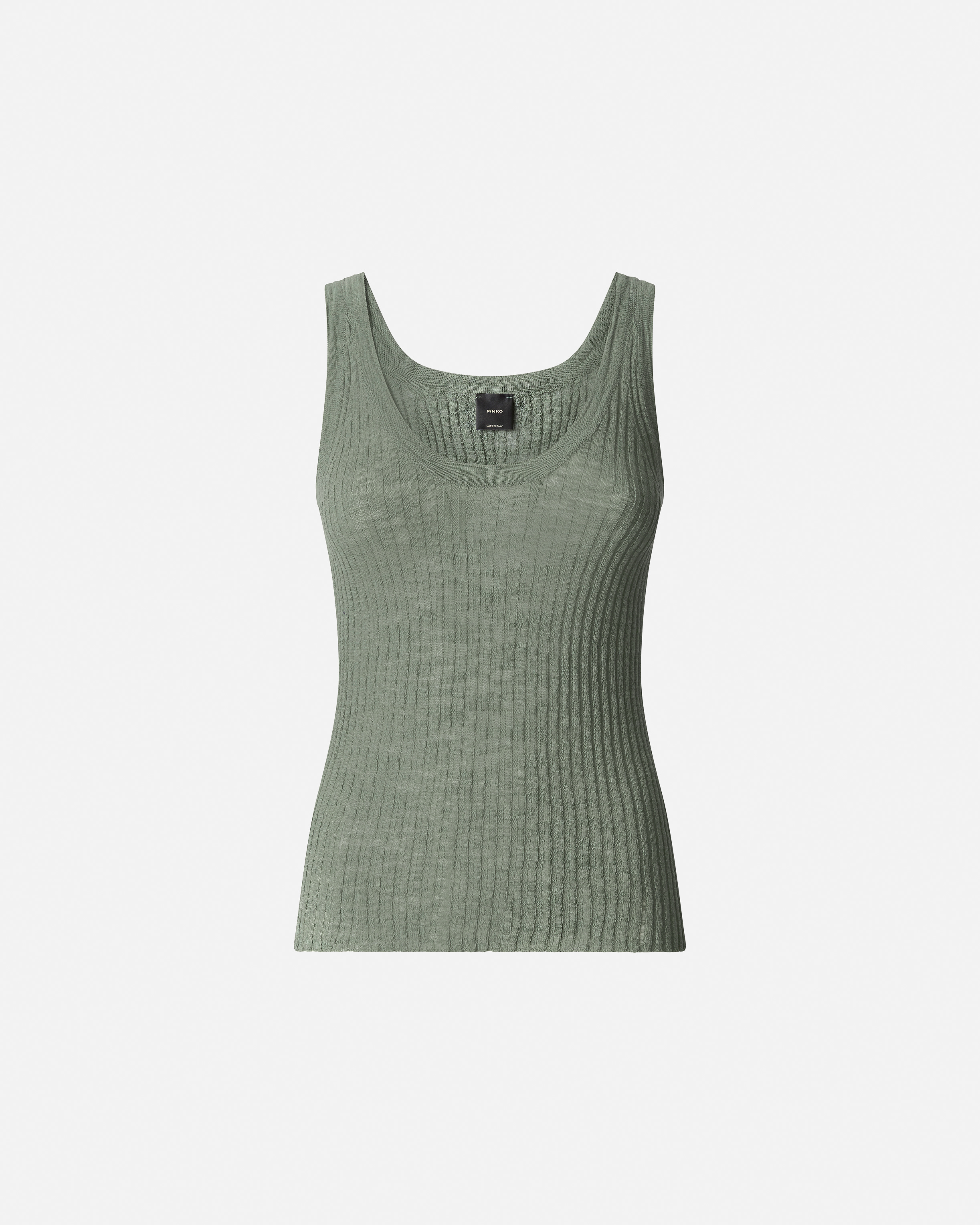 Ribbed logo tank top PINKO Grey