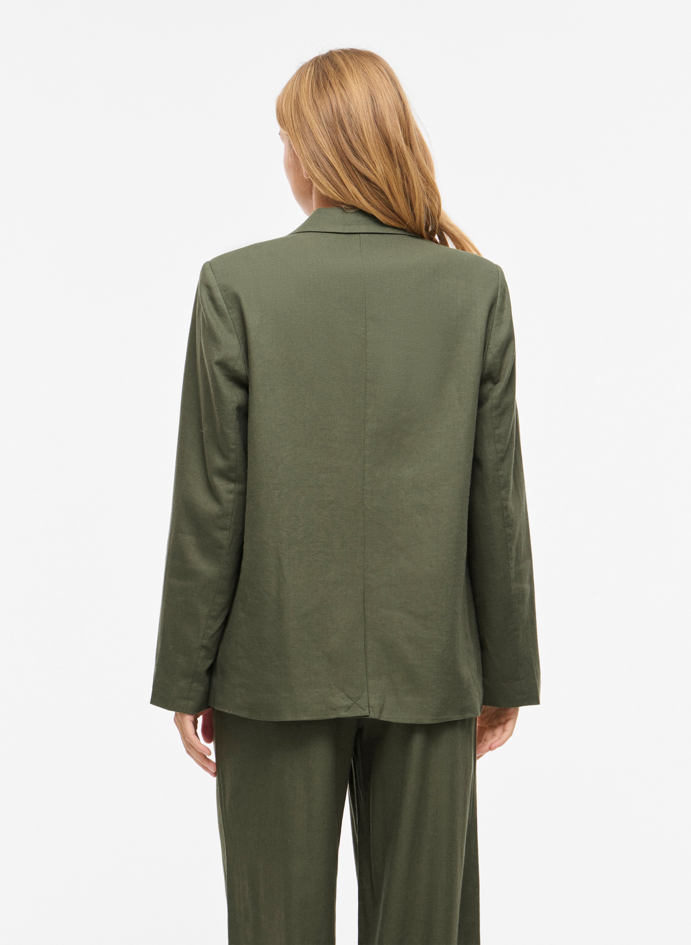 Veste tailleur en lin mélangé VILA Vert