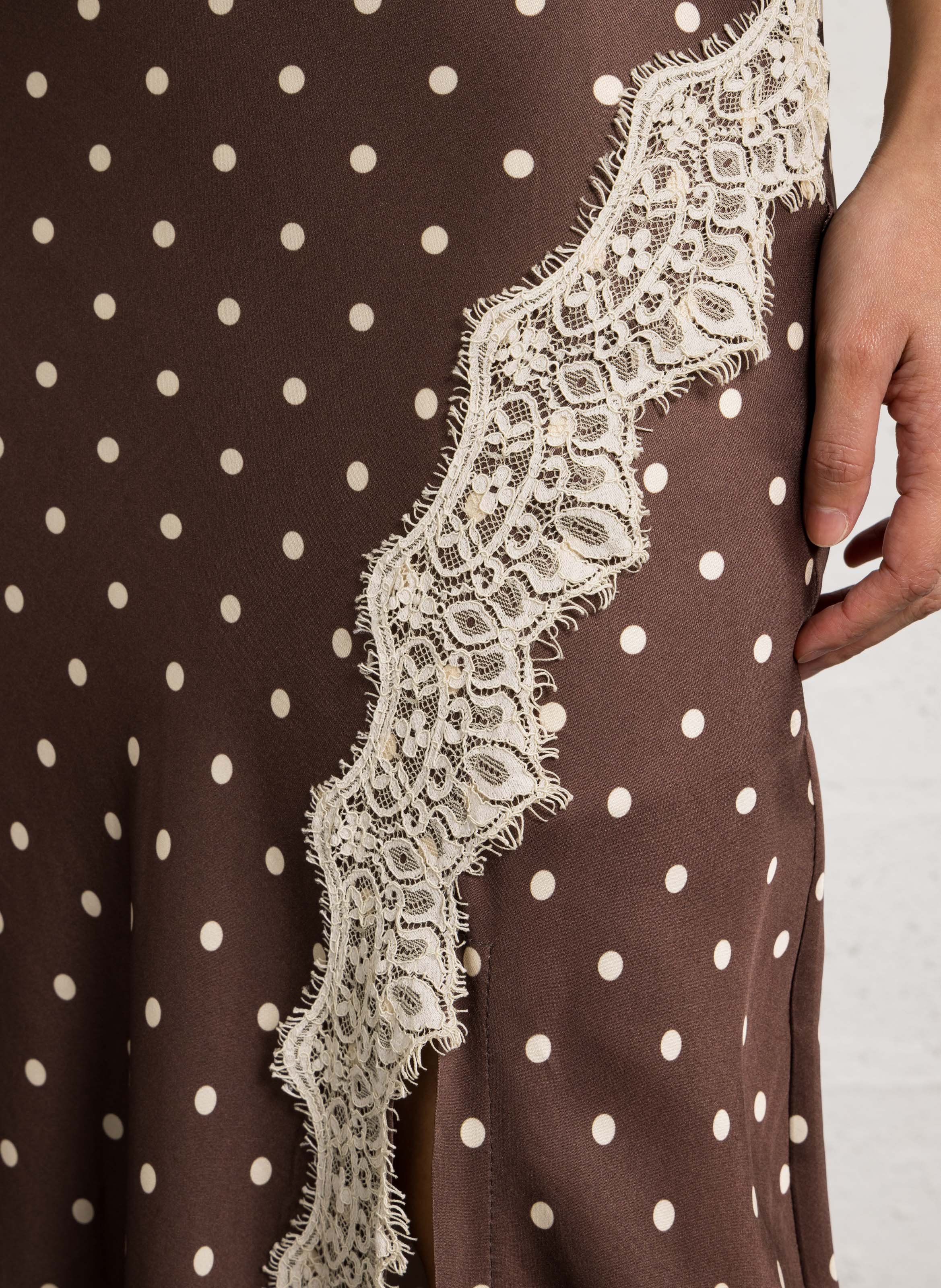 Lange jurk met V-hals IMPERIAL Bruin