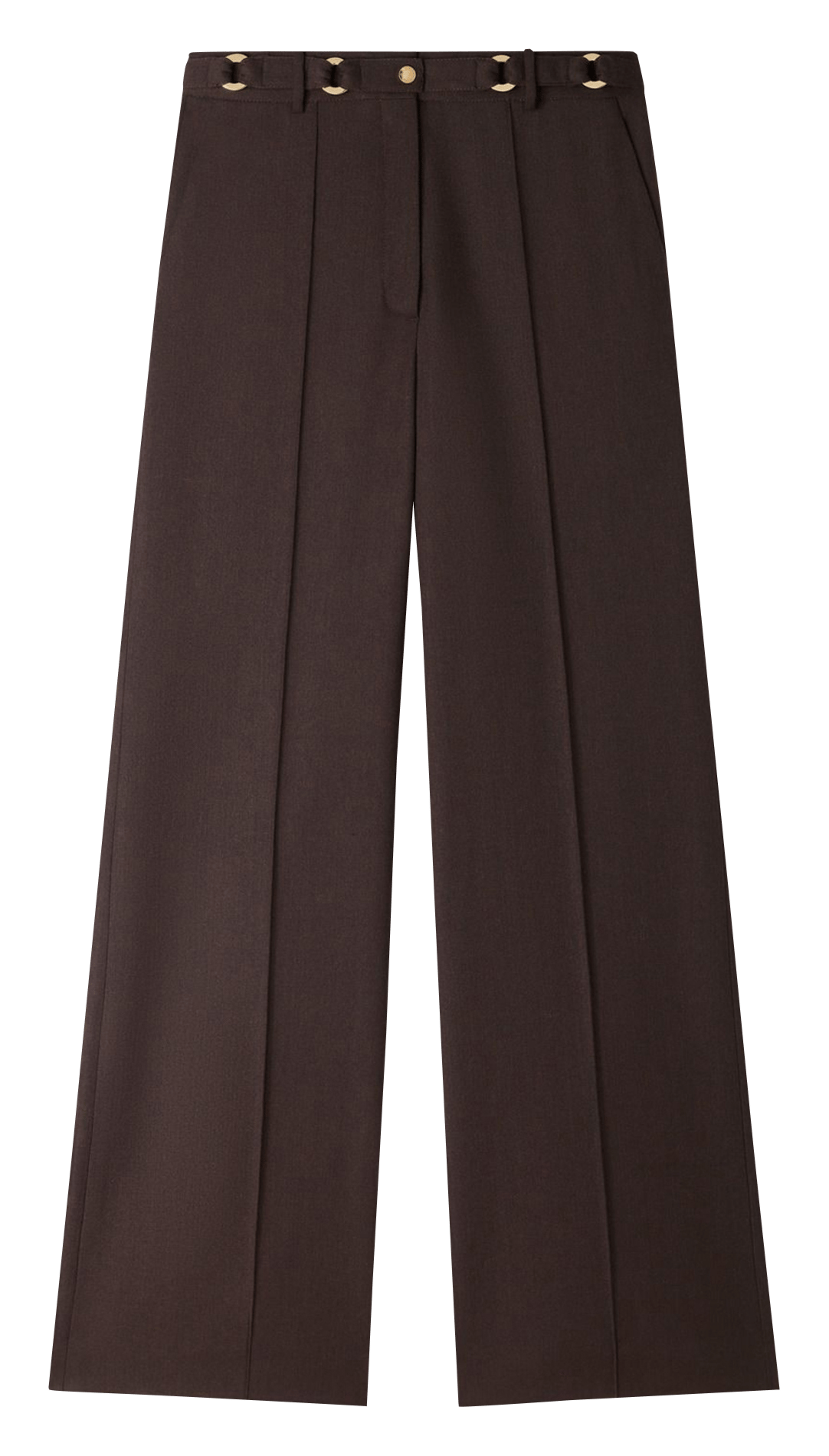 Wide-leg wool-blend pants SANDRO Brown