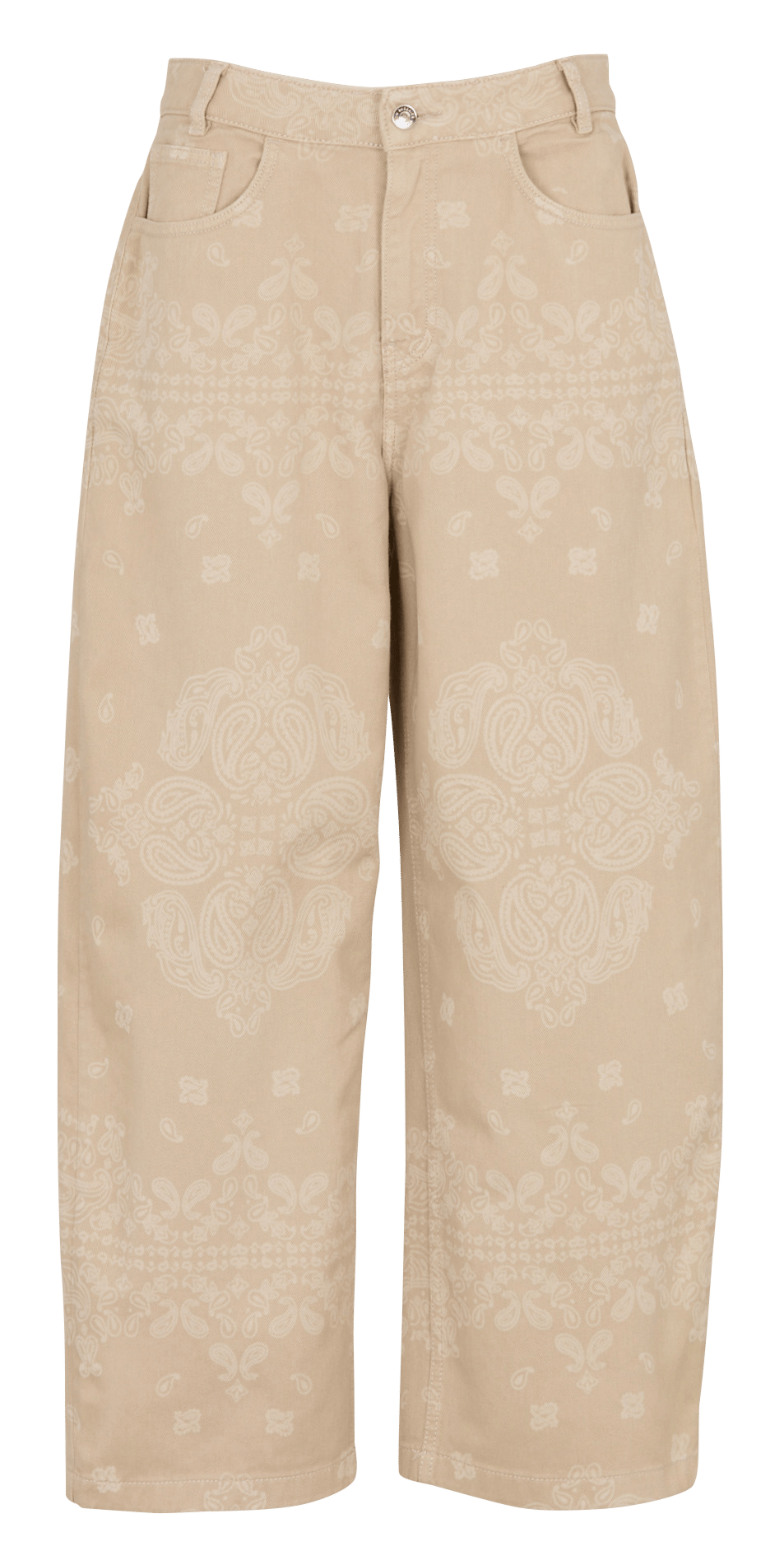 Jean large imprimé en coton BERENICE Beige