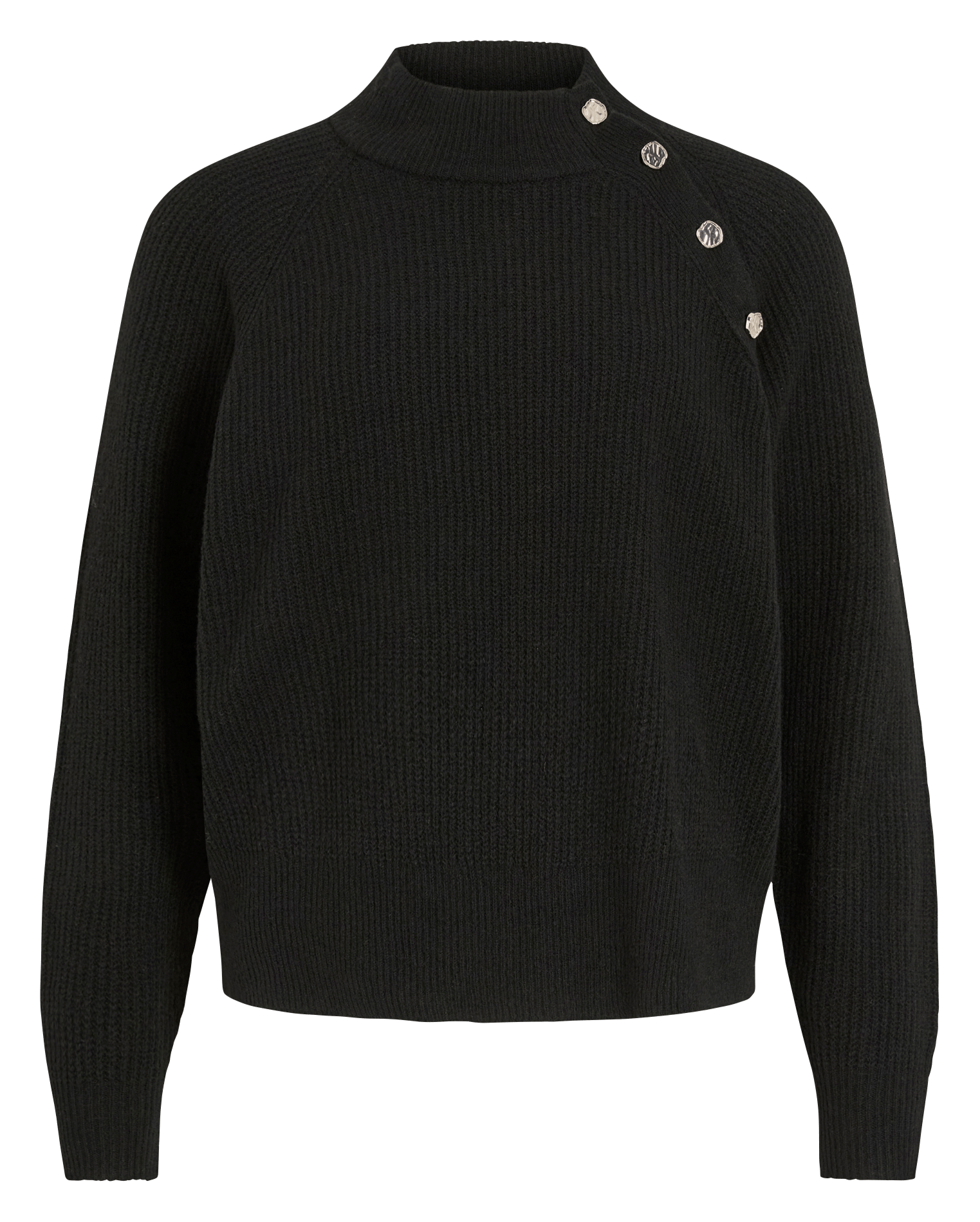 Pull droit col montant en maille VILA Noir