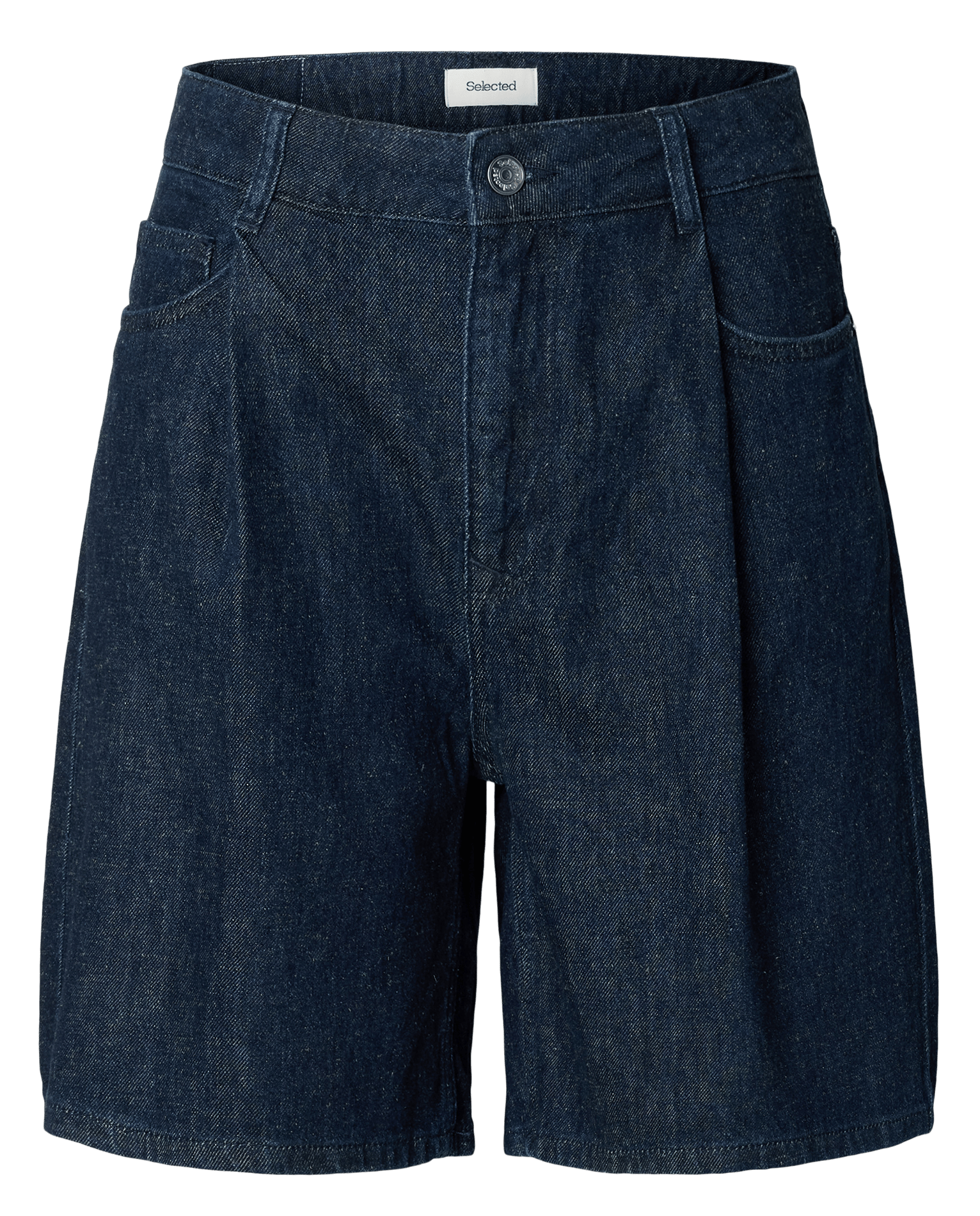 Gerade geschnittene Shorts mit hohem Bund SELECTED Blau