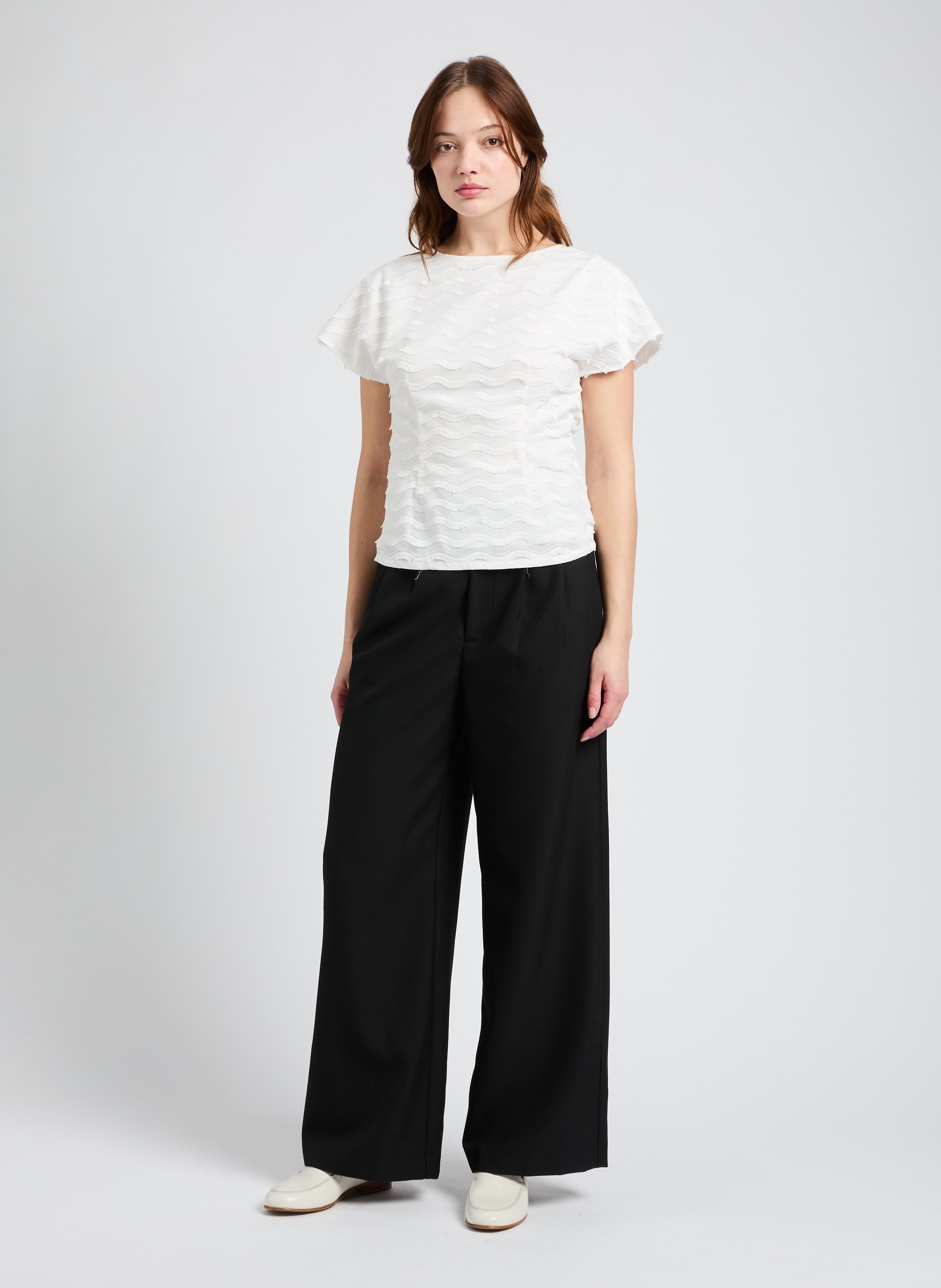 Wide-leg high-waisted pants ucros SAISON 1865 Black