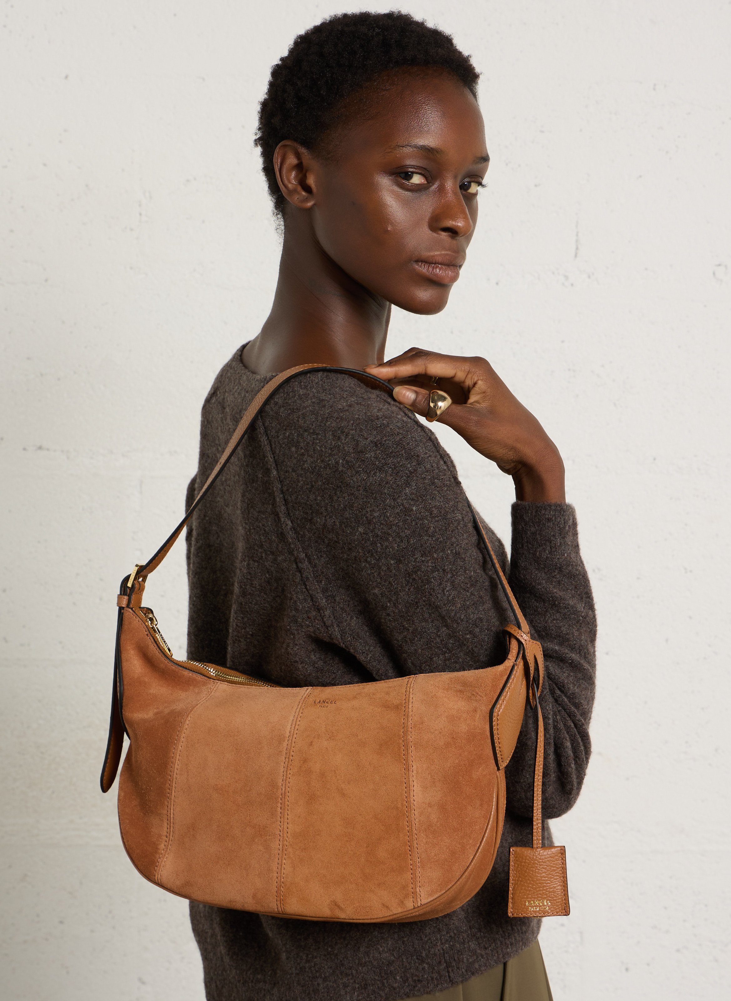 Leren hobotas LANCEL Beige