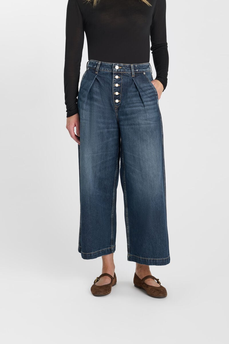 Jeans loose, large , 7/8ème LE TEMPS DES CERISES Bleu