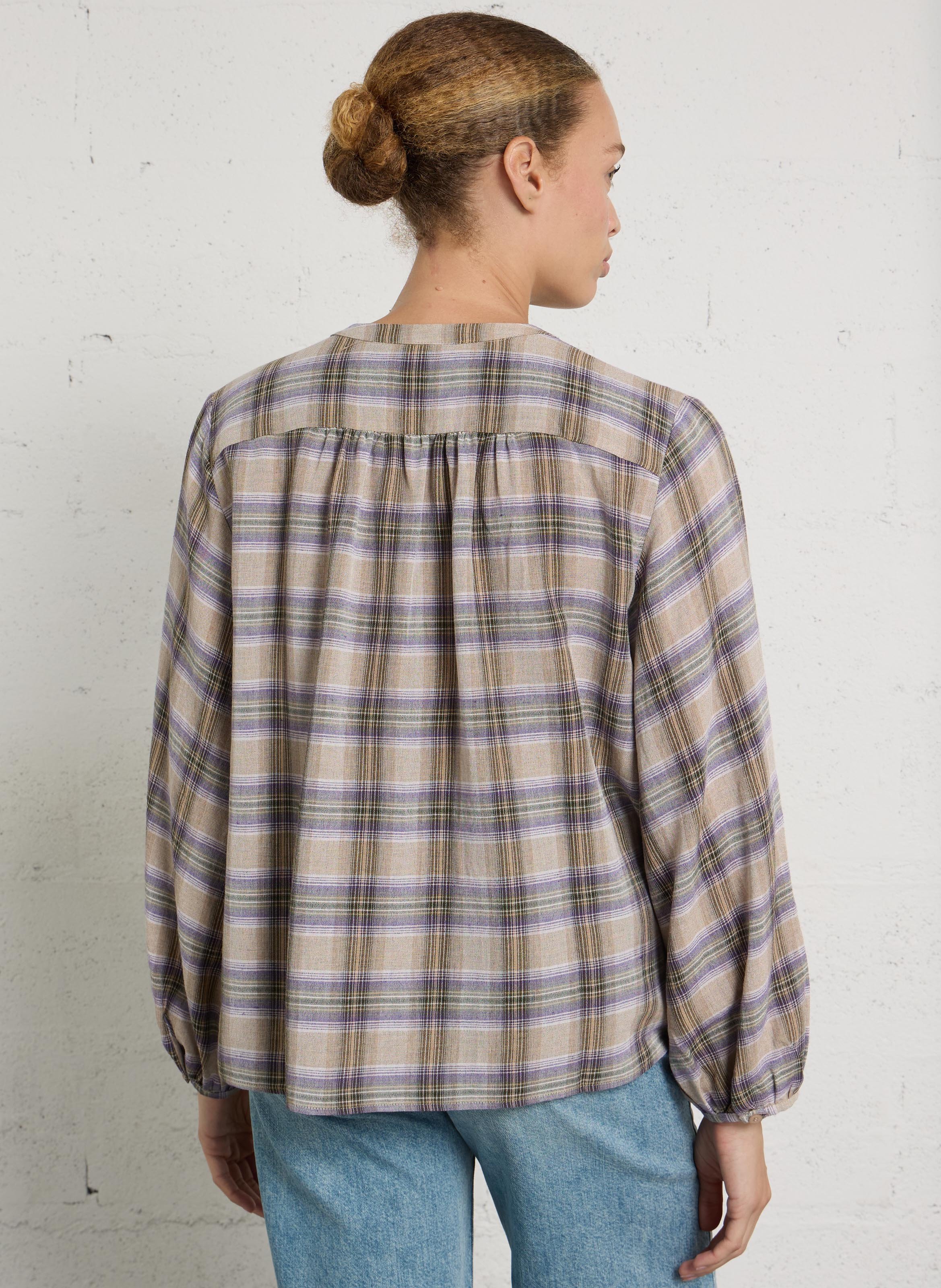 Ruime geruite blouse DES PETITS HAUTS Veelkleurig