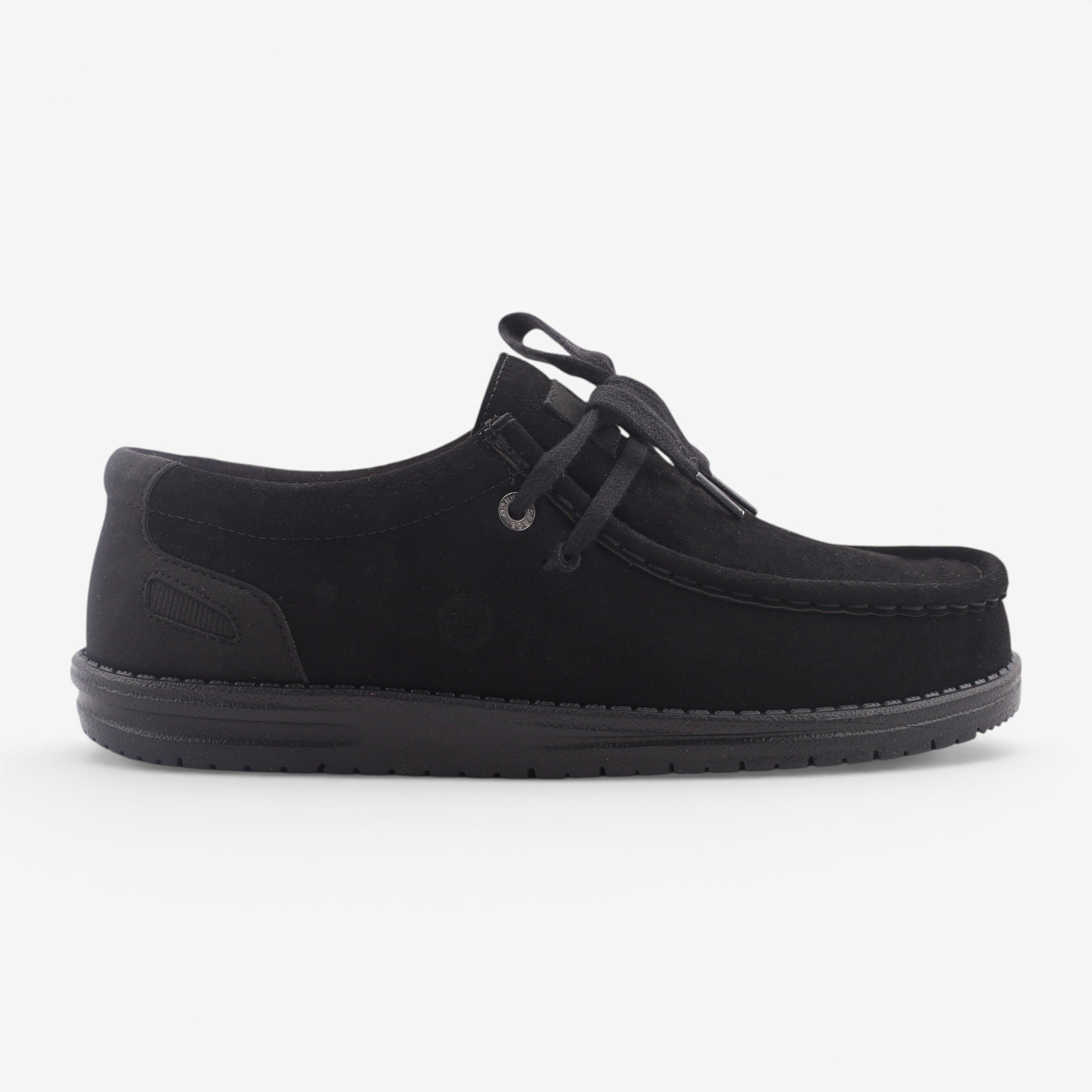 Black suede Saint Jean boat shoes sbplay SERGE BLANCO Black