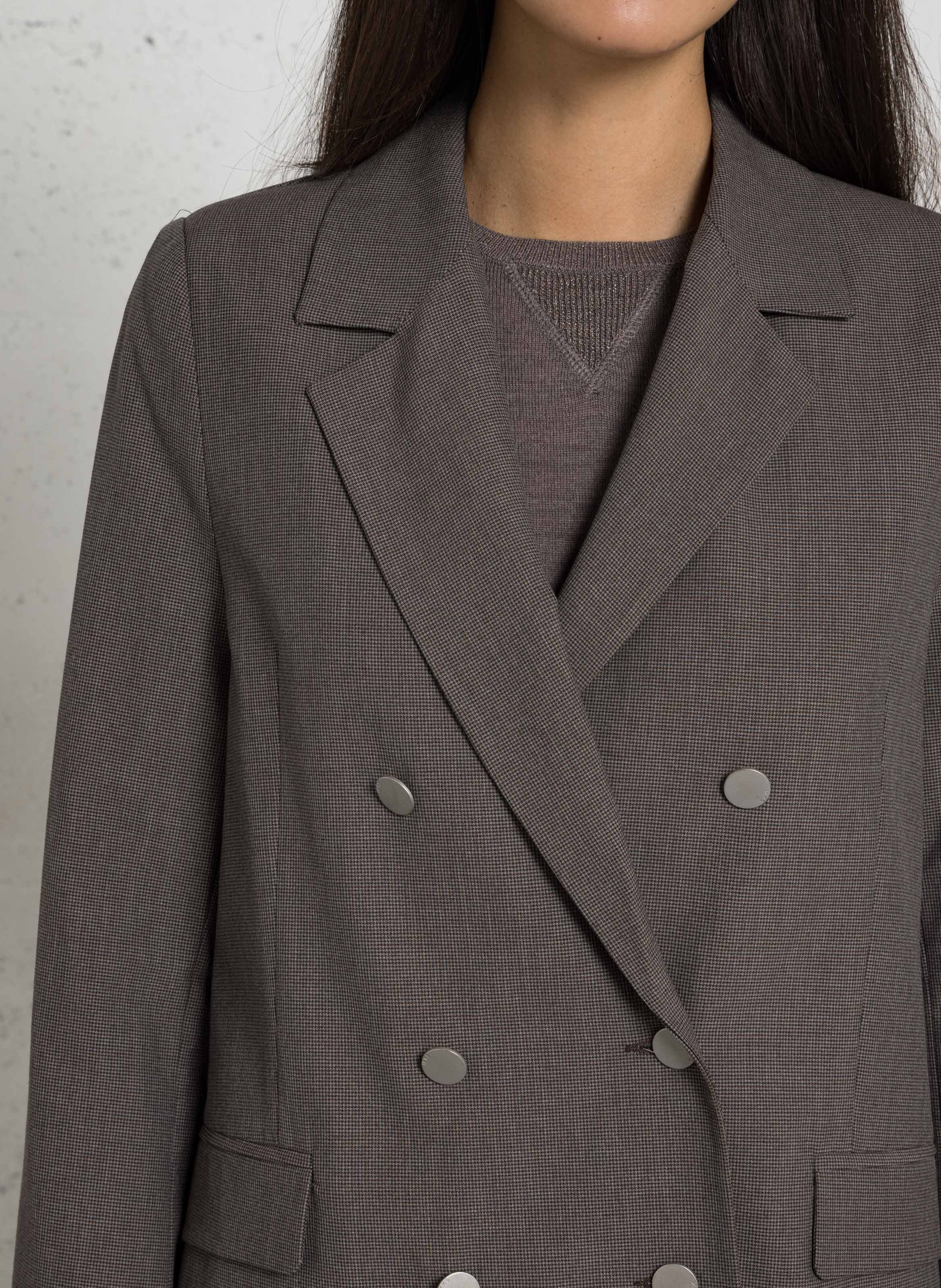 Gerade geschnittener Blazer mit Hahnentrittmuster IKKS Braun