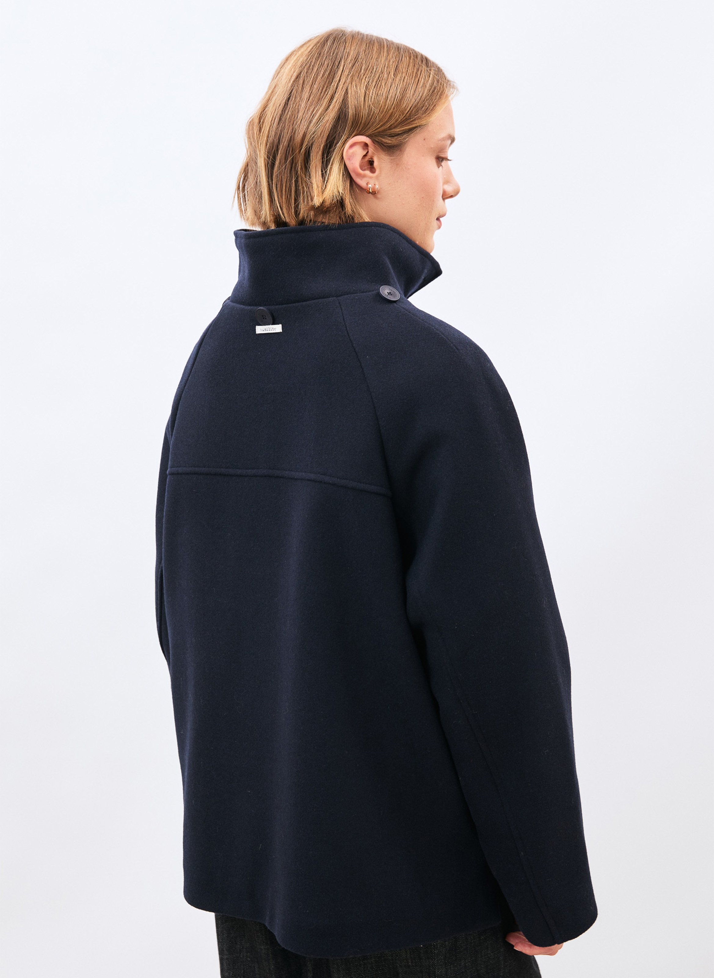 Oversize-Wollmantel HUMILITY Blau