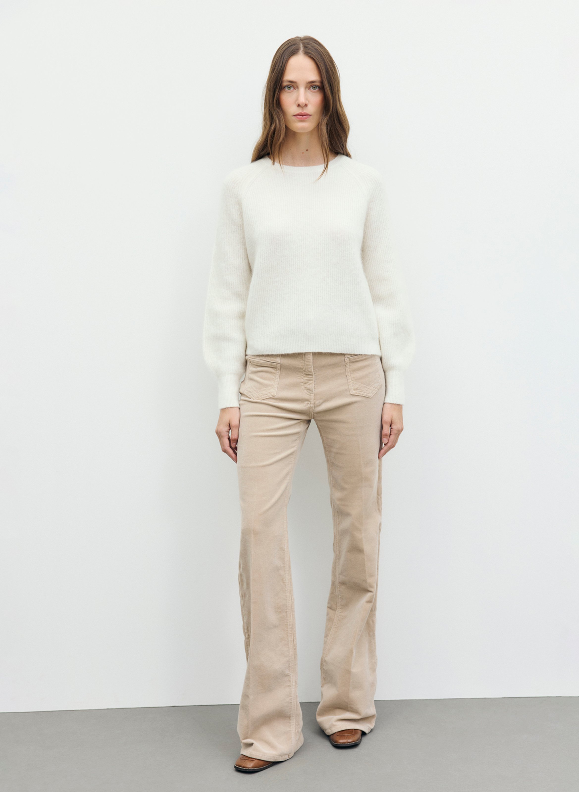 Pull droit col rond en laine mélangée GERARD DAREL Beige