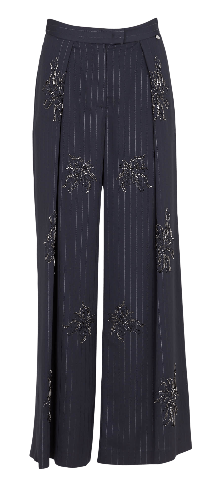 Weite Streifenhose mit hohem Bund LIU JO Grau