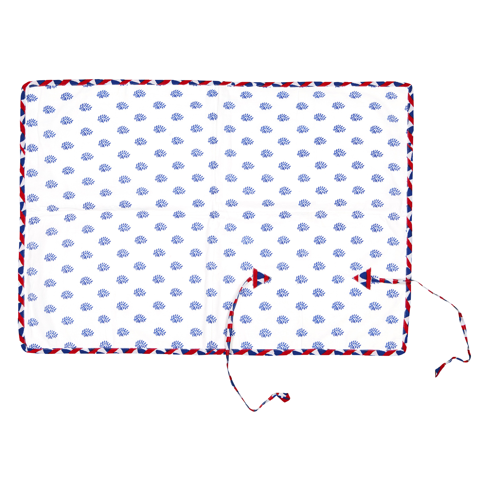 Matelas à langer de voyage imprimé en coton  LUCAS DU TERTRE Blue