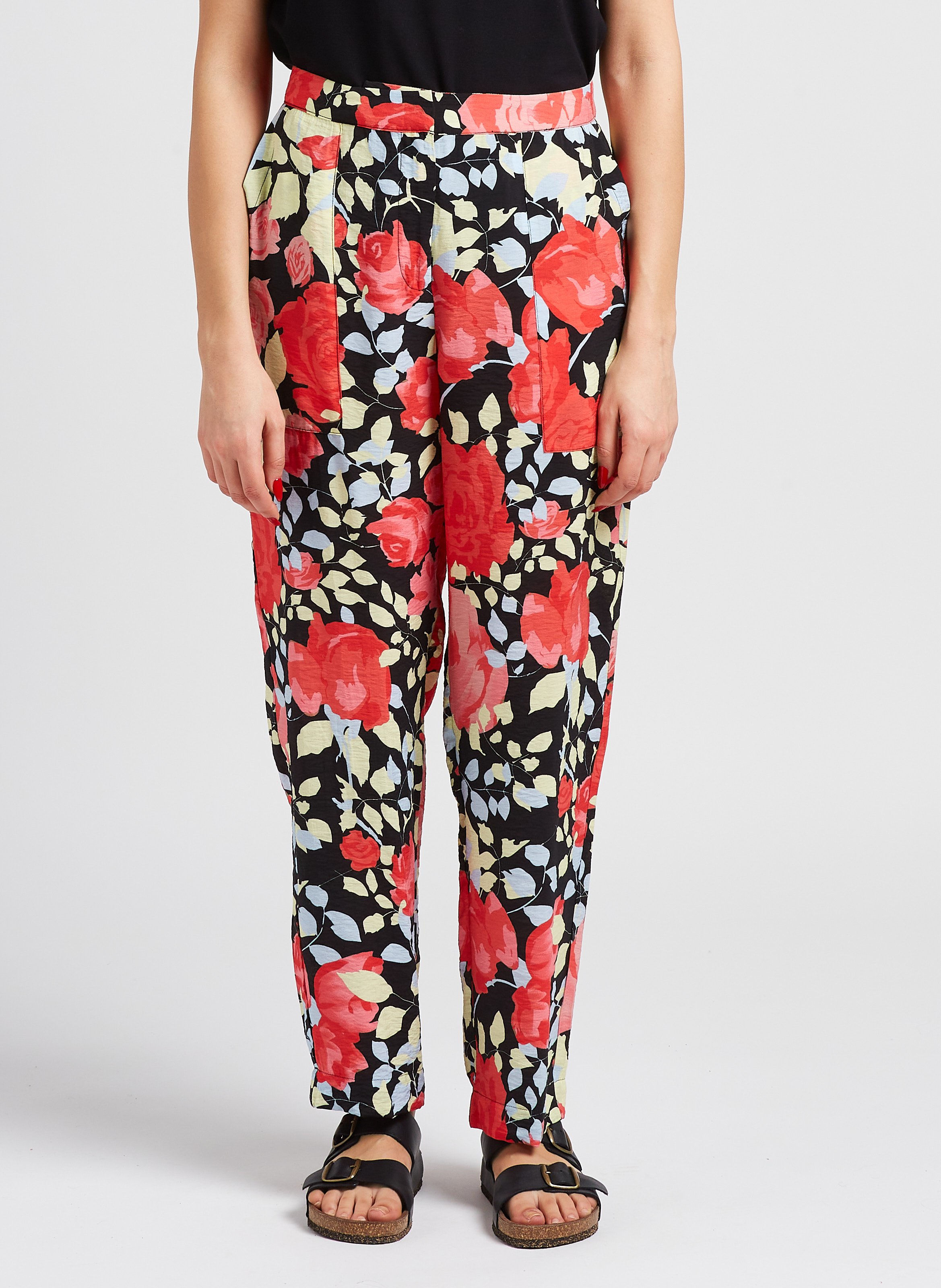 Flower-print carrot pants OBJECT Multicolored