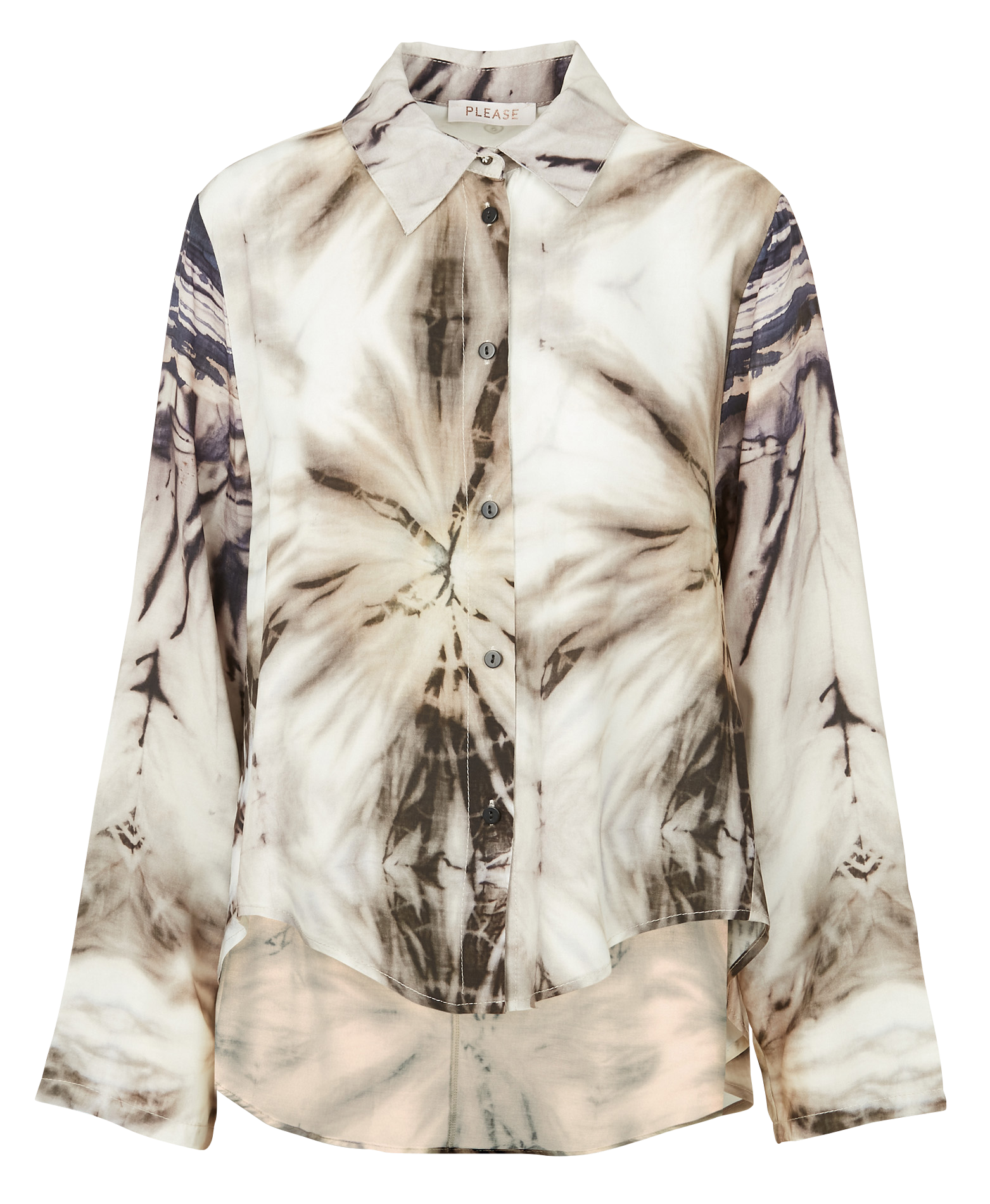 Chemise col classique à imprimé PLEASE Noir