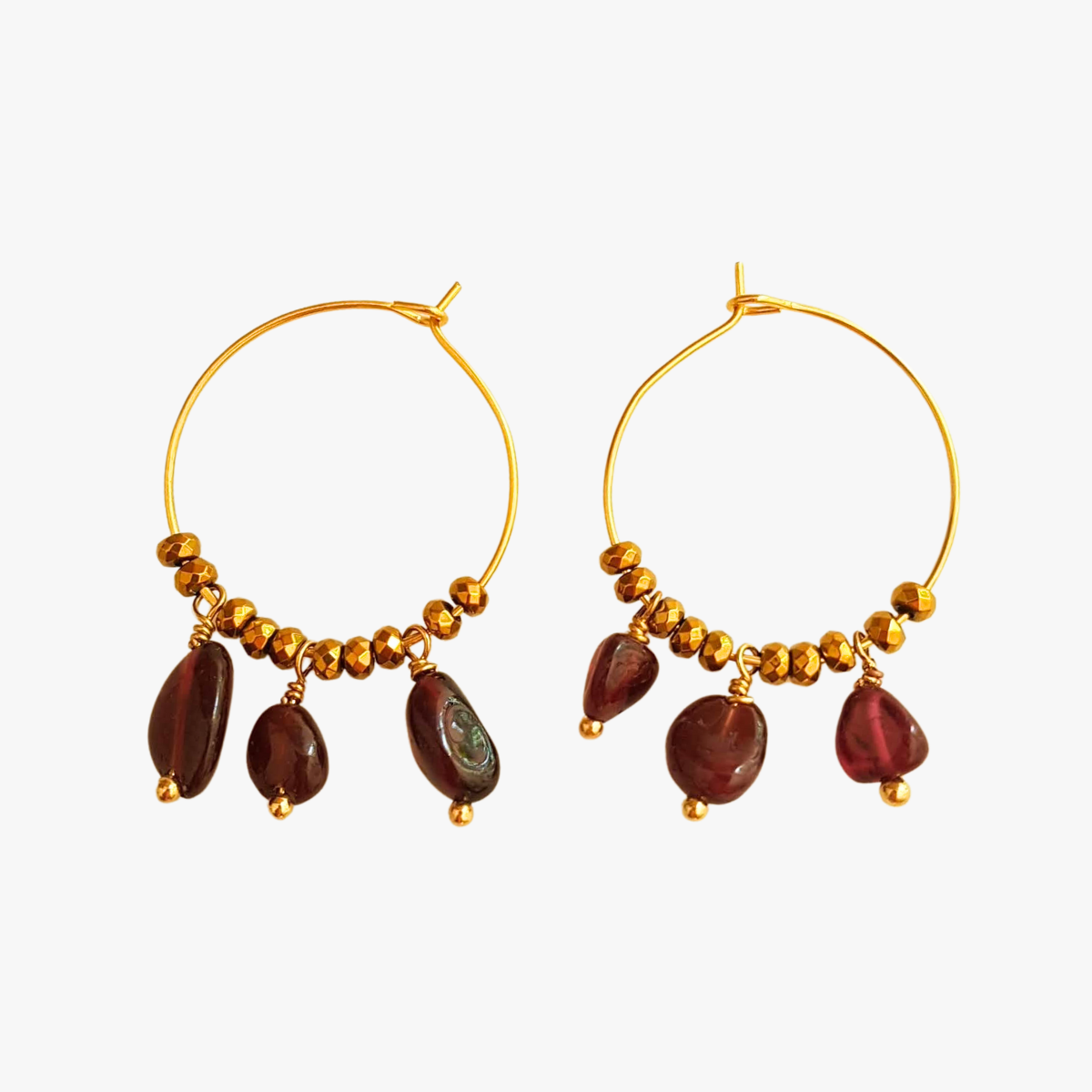 Garnet earrings GINANDGER Blue