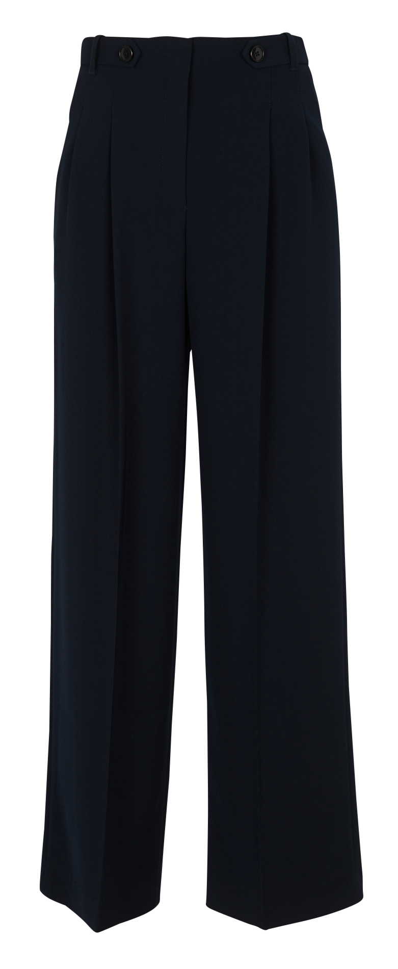 Wide-leg front-pleated pants with high elasticated waistband CAROLL Blue
