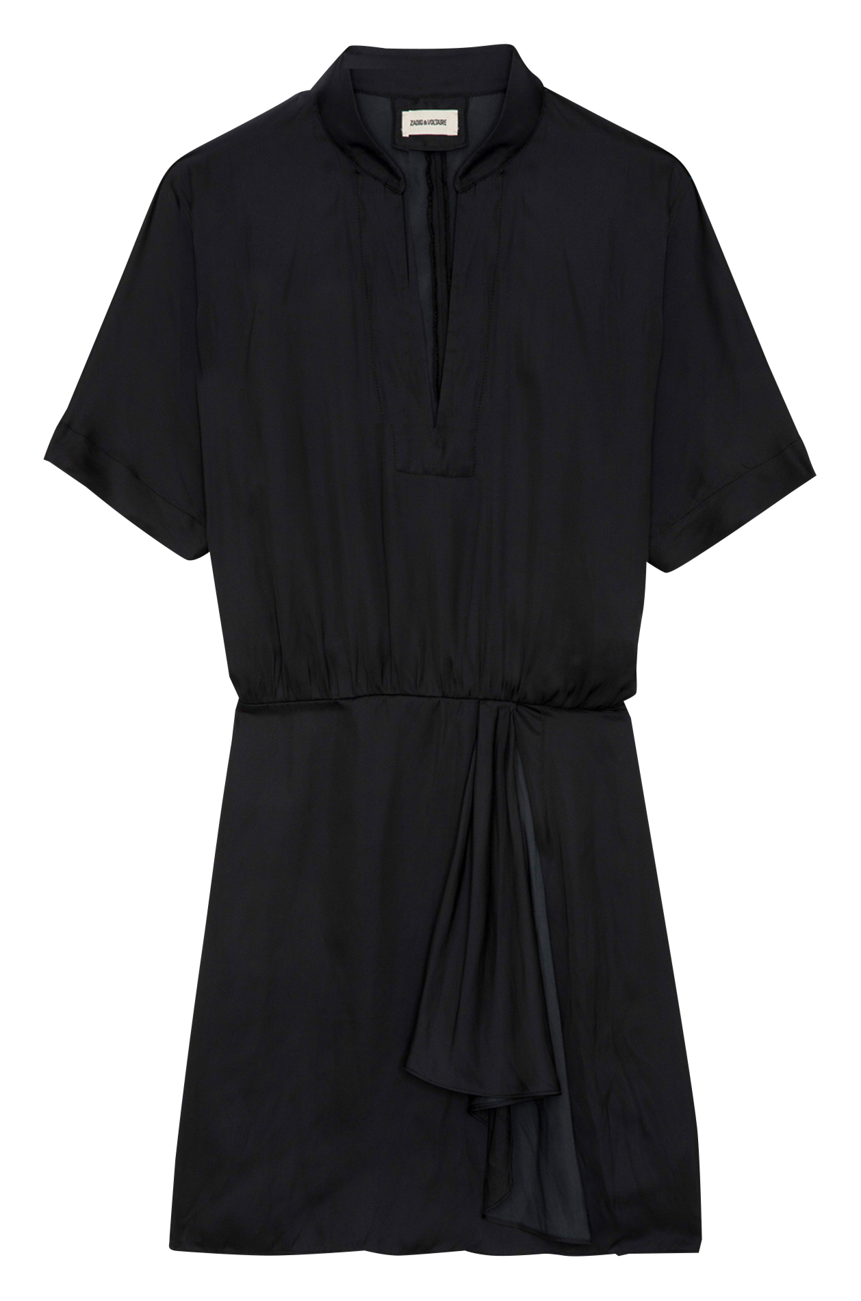 Robe courte col tunisien en satin  ZADIG&VOLTAIRE Noir