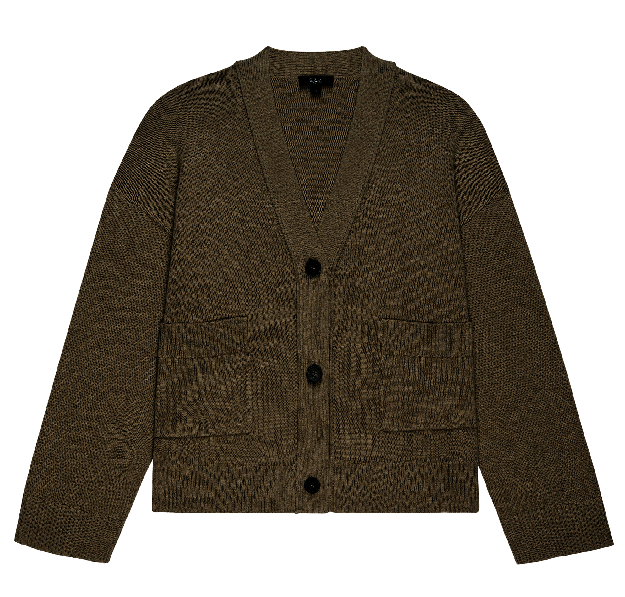 Gilet col V en coton  RAILS Vert