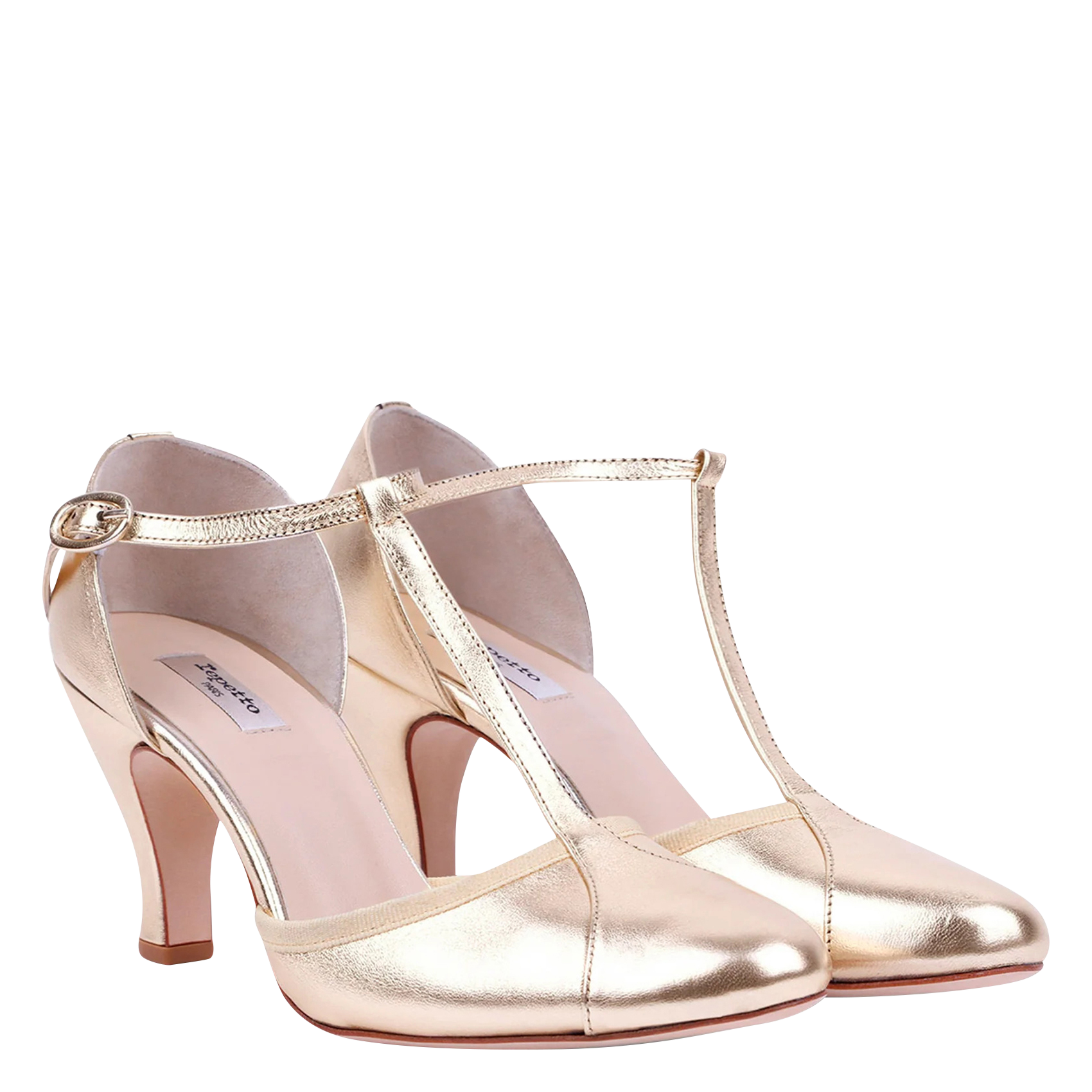 Glansleren pumps Goudkleurig