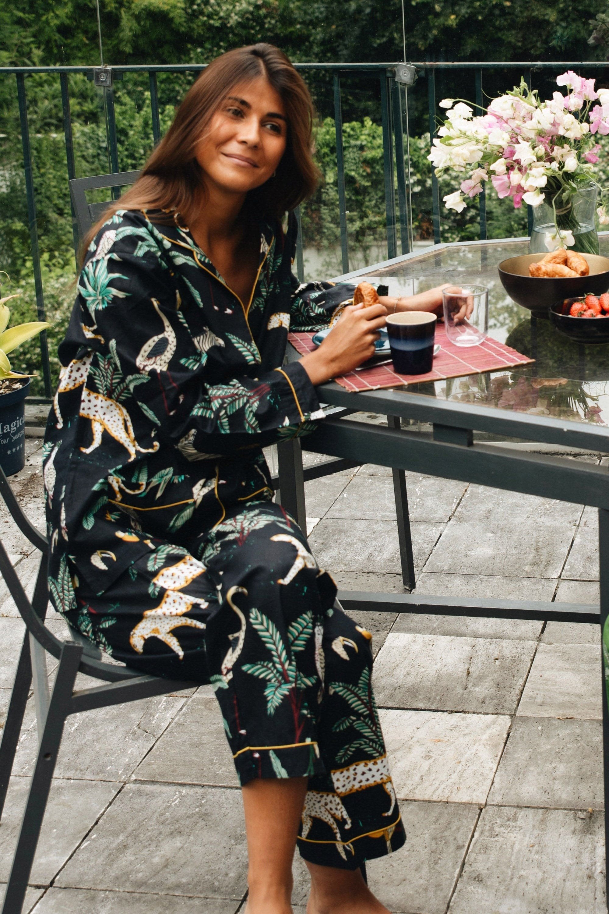 Pyjama coton imprime GERMAINE DES PRES Multicolore