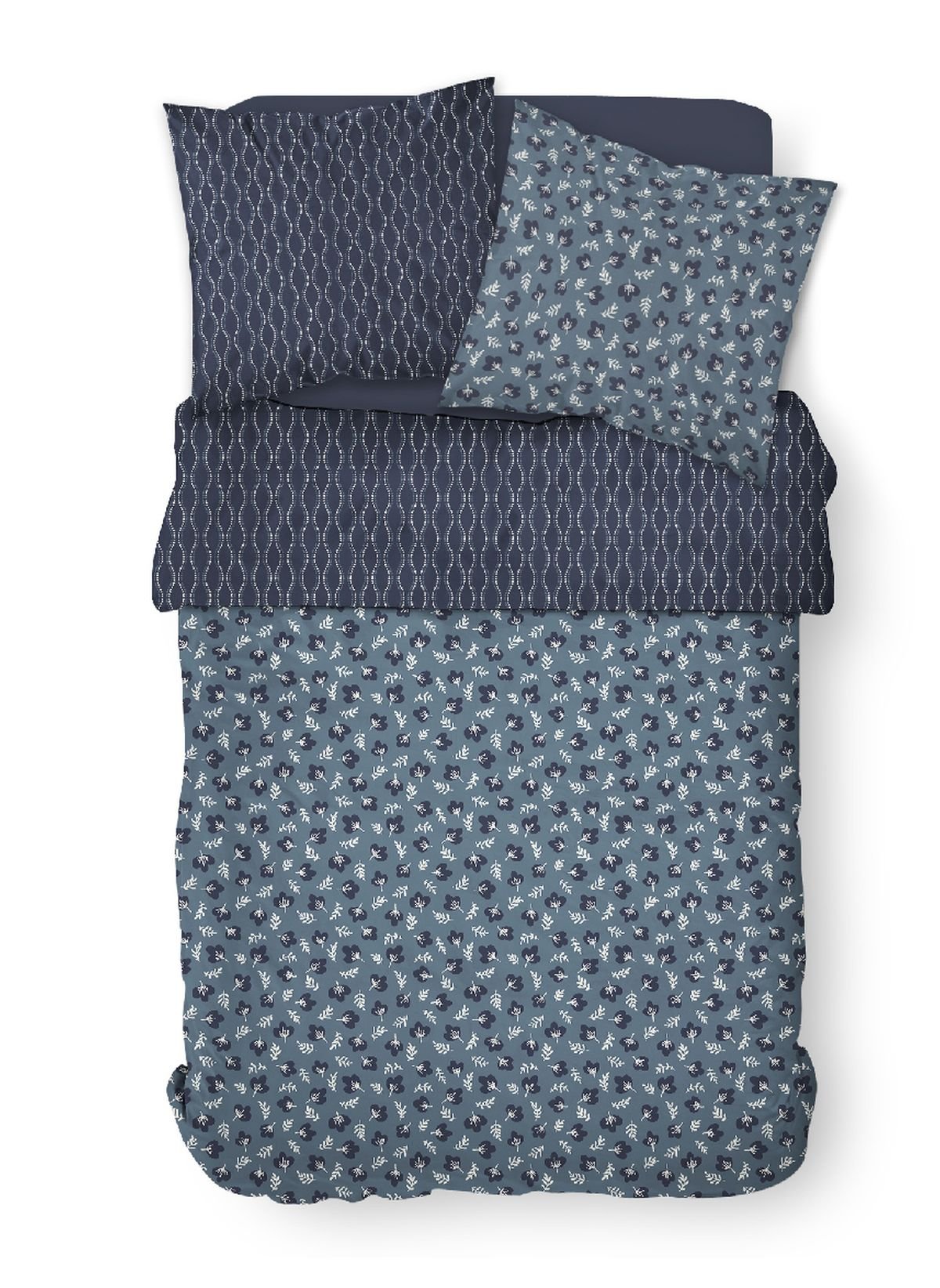 Printed cotton bedding set TODAY LINGE DE MAISON Blue