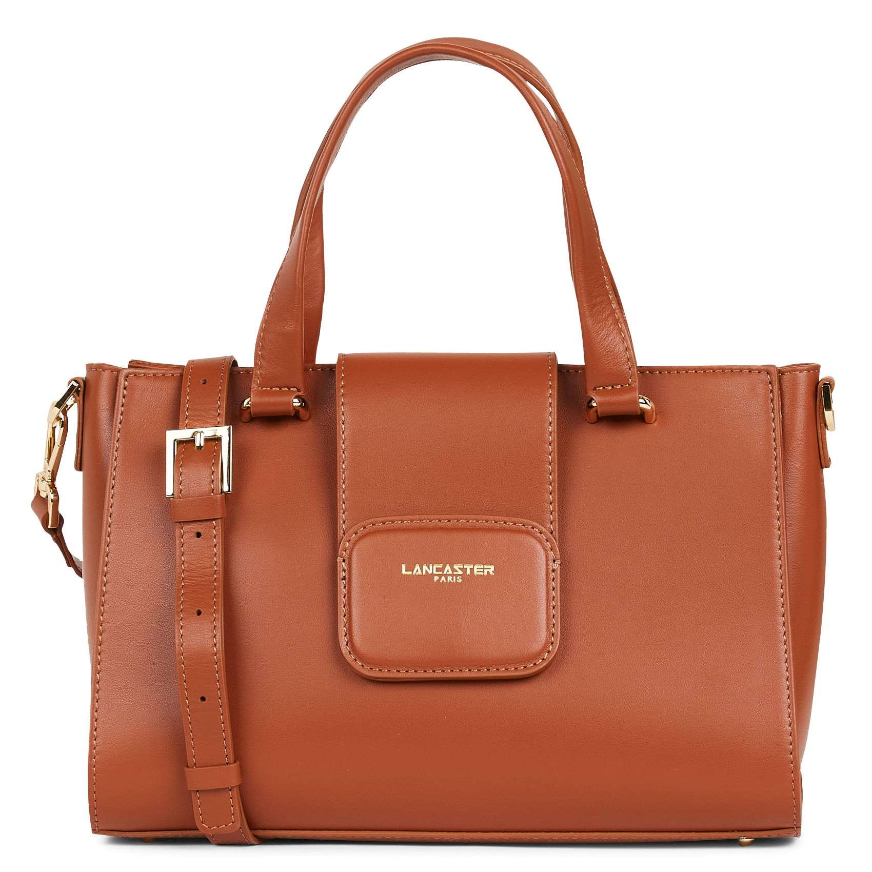 Leather tote bag LANCASTER PARIS Brown
