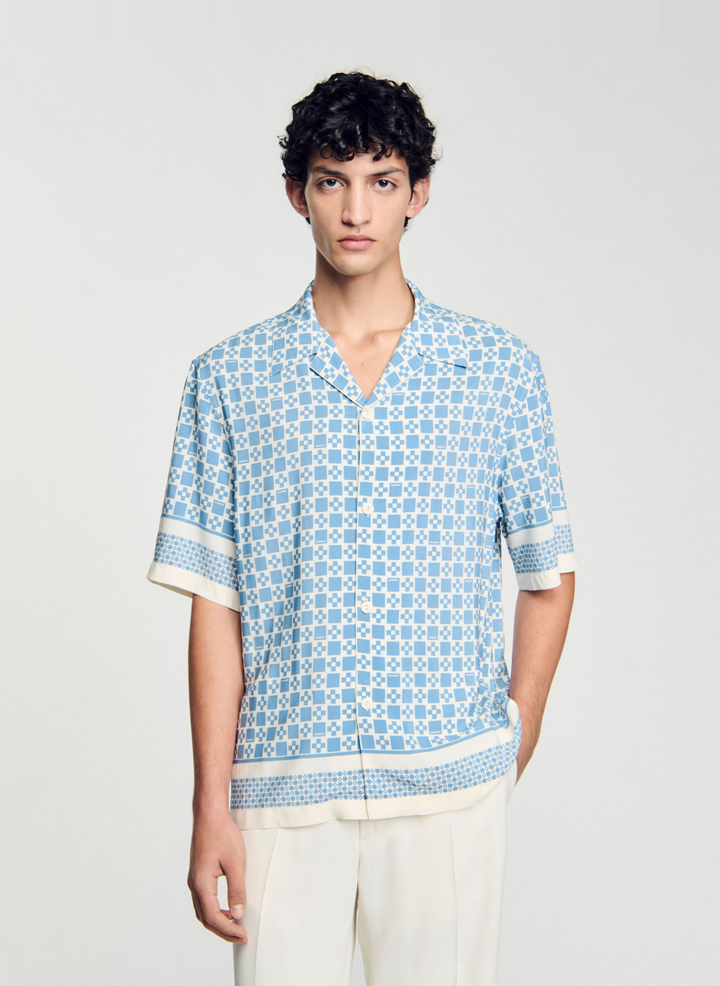 Rechte bedrukte blouse SANDRO Blauw