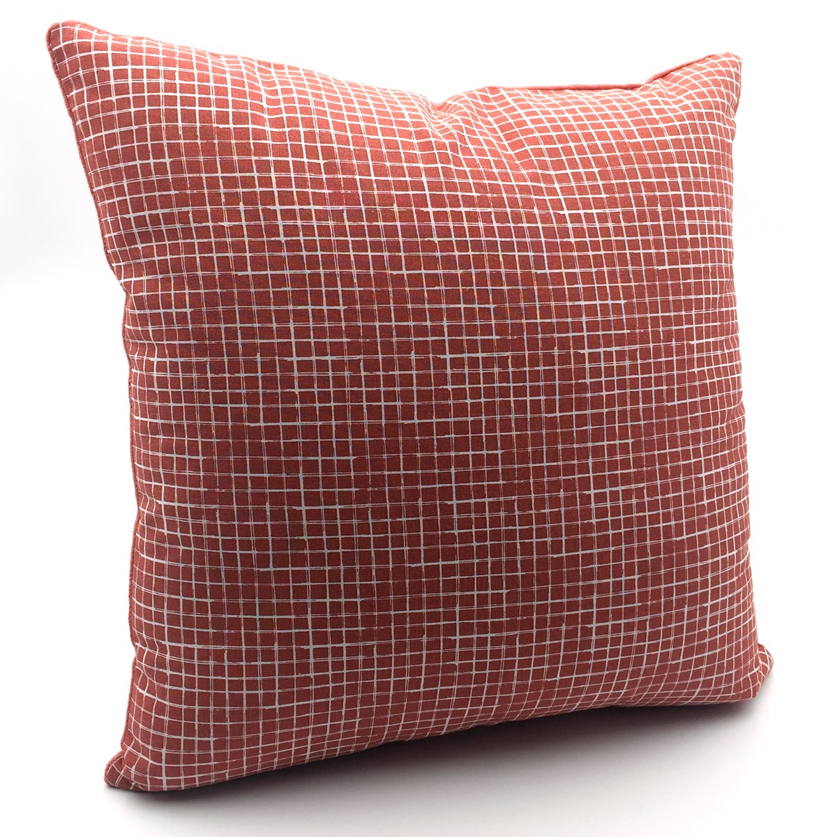 Printed checkered cotton decorative cushion TODAY LINGE DE MAISON Red