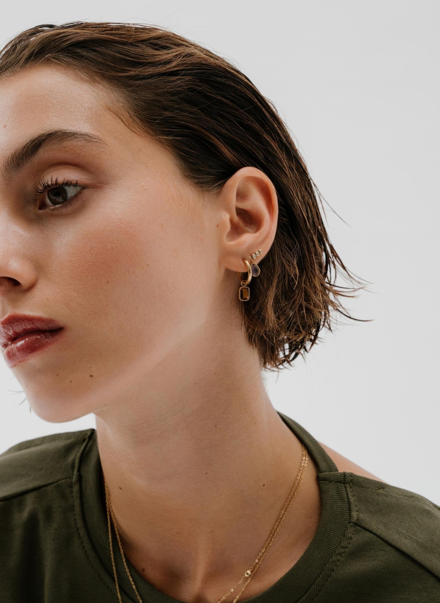 ROMA - Stainless steel earrings for pierced ears AEC Paris Purple