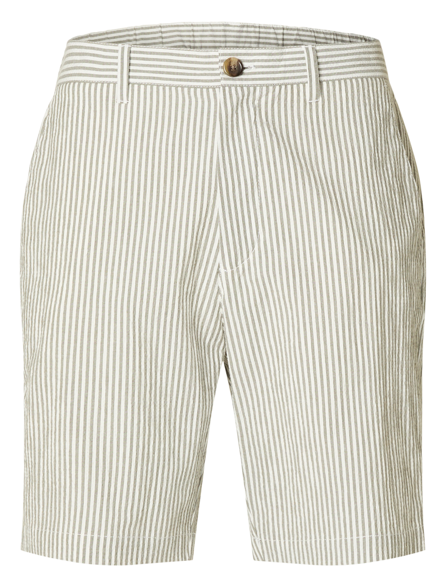 Straight organic cotton-blend shorts SELECTED Green