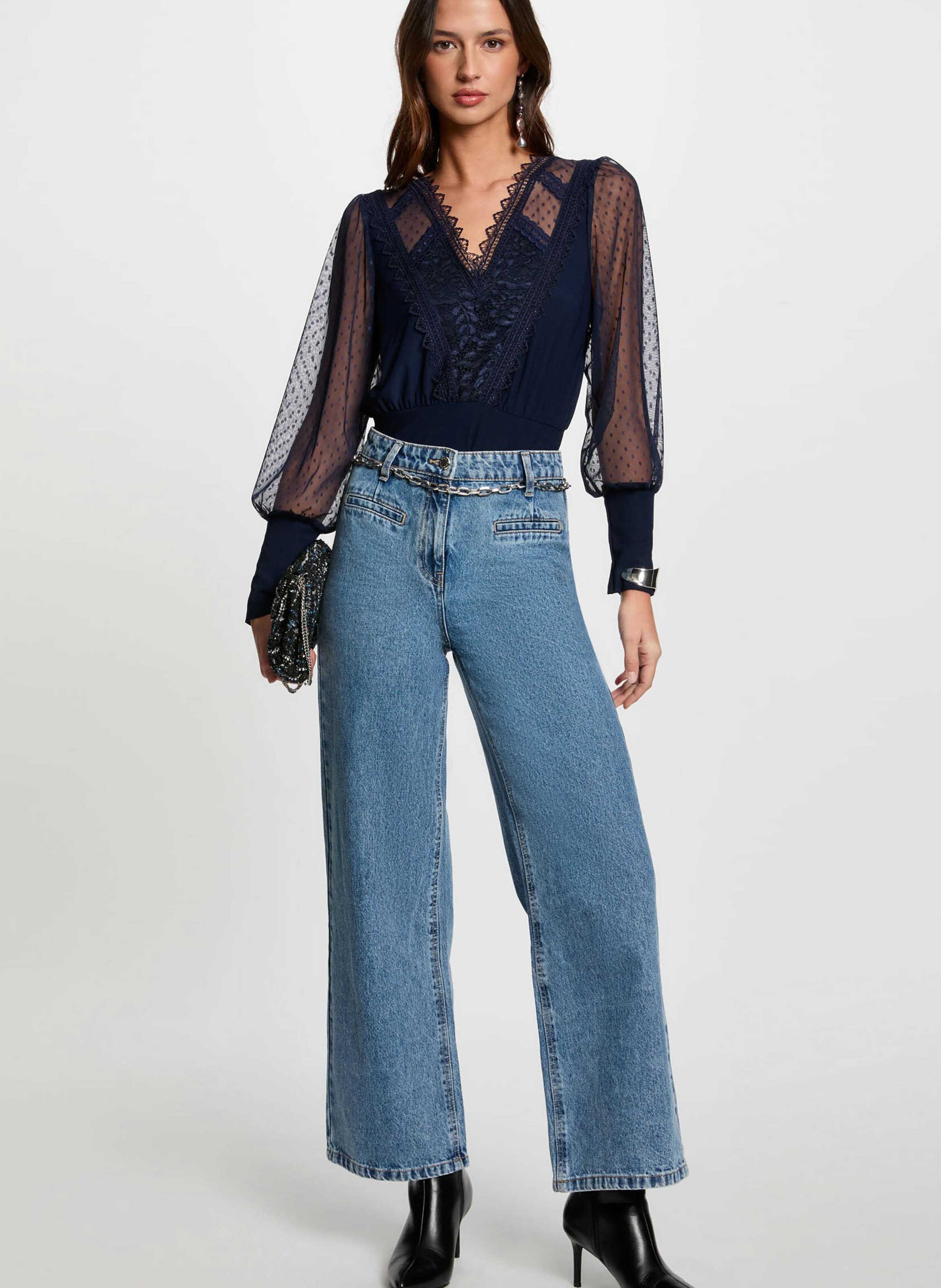 Lace top MORGAN Blue