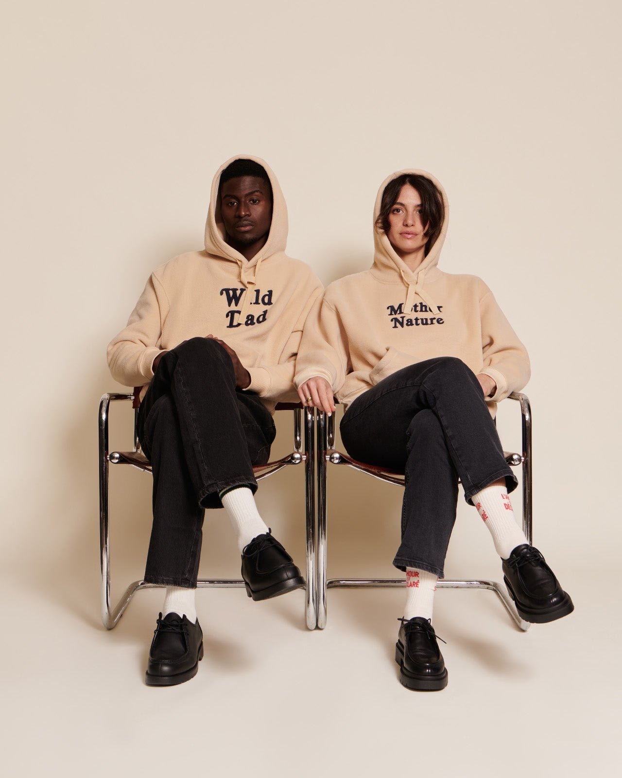 The Mother Nature recycled fleece hoodie EMOI EMOI Beige