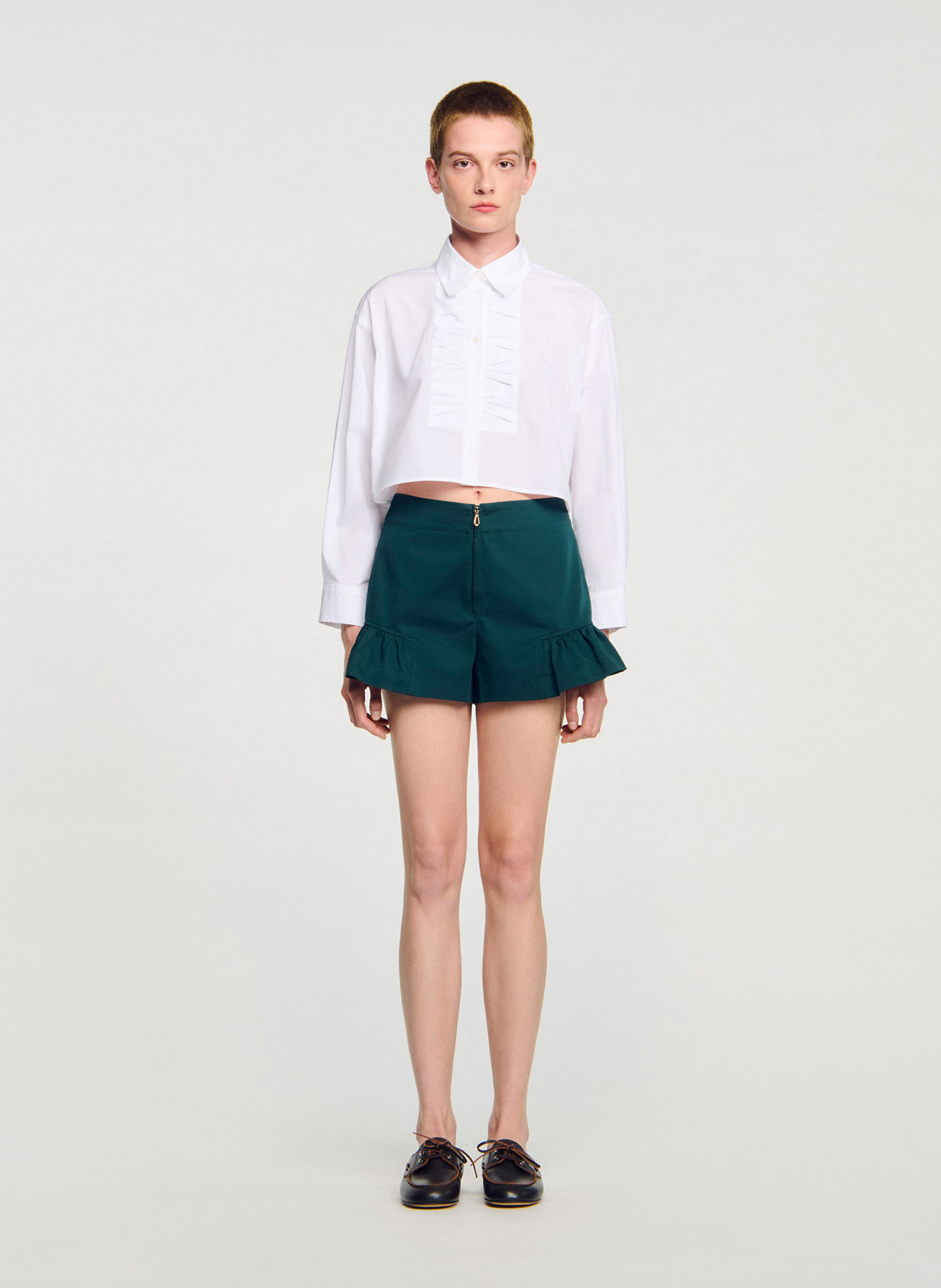Short en coton SANDRO Vert