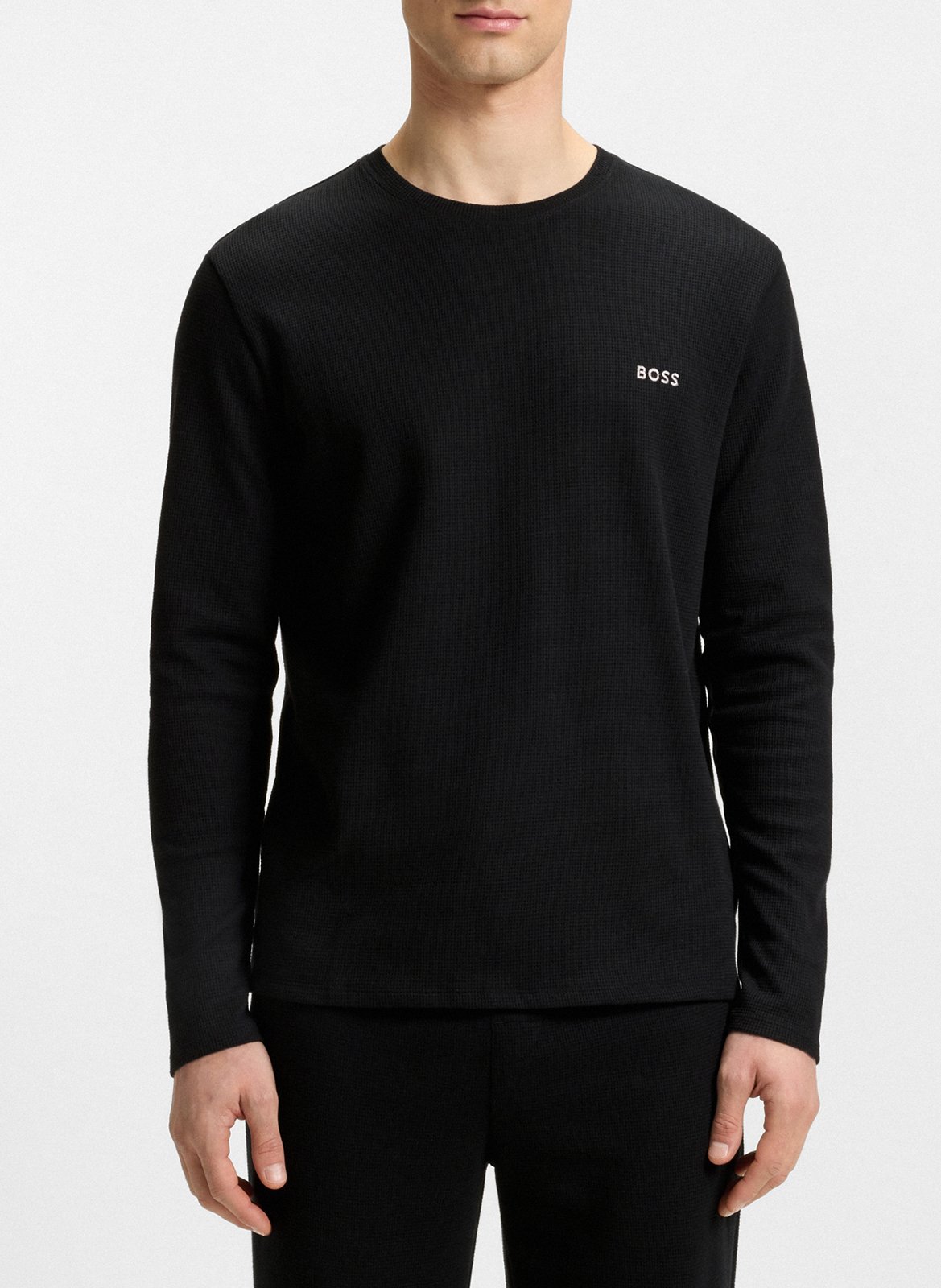 Straight long-sleeved T-shirt with logo BOSS